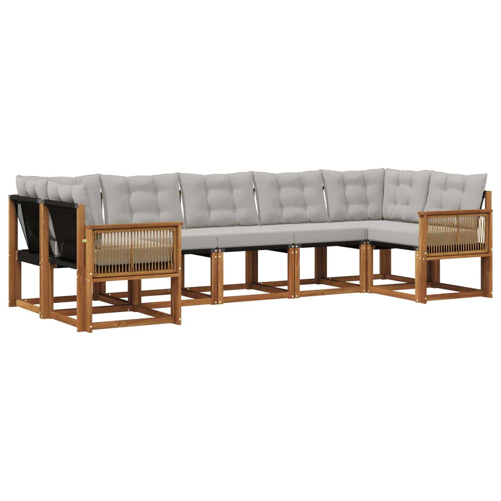 Set vanjskih sofa 7 pcs Prirodna i svjetlosiva