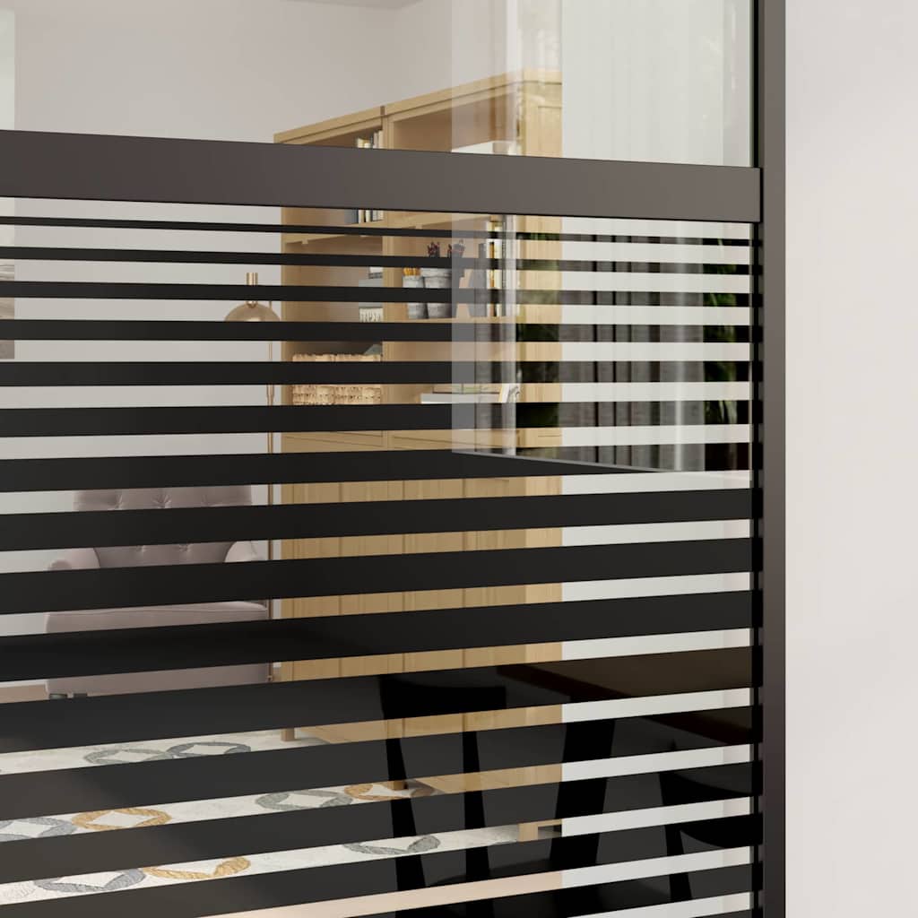 Staklena vrata Prugasti Crna 90 x 2 x 205 cm Aluminij