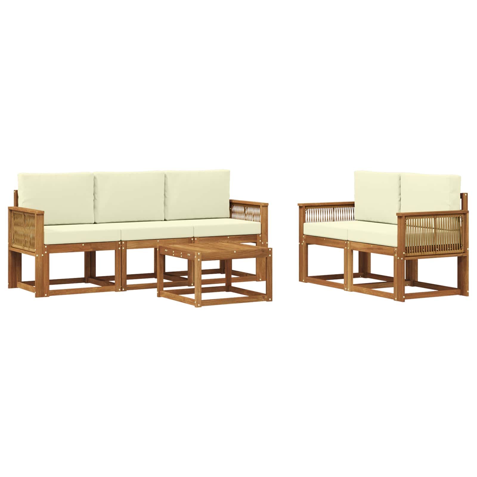 Set vanjskih sofa 6 pcs Prirodna i krem Poliester