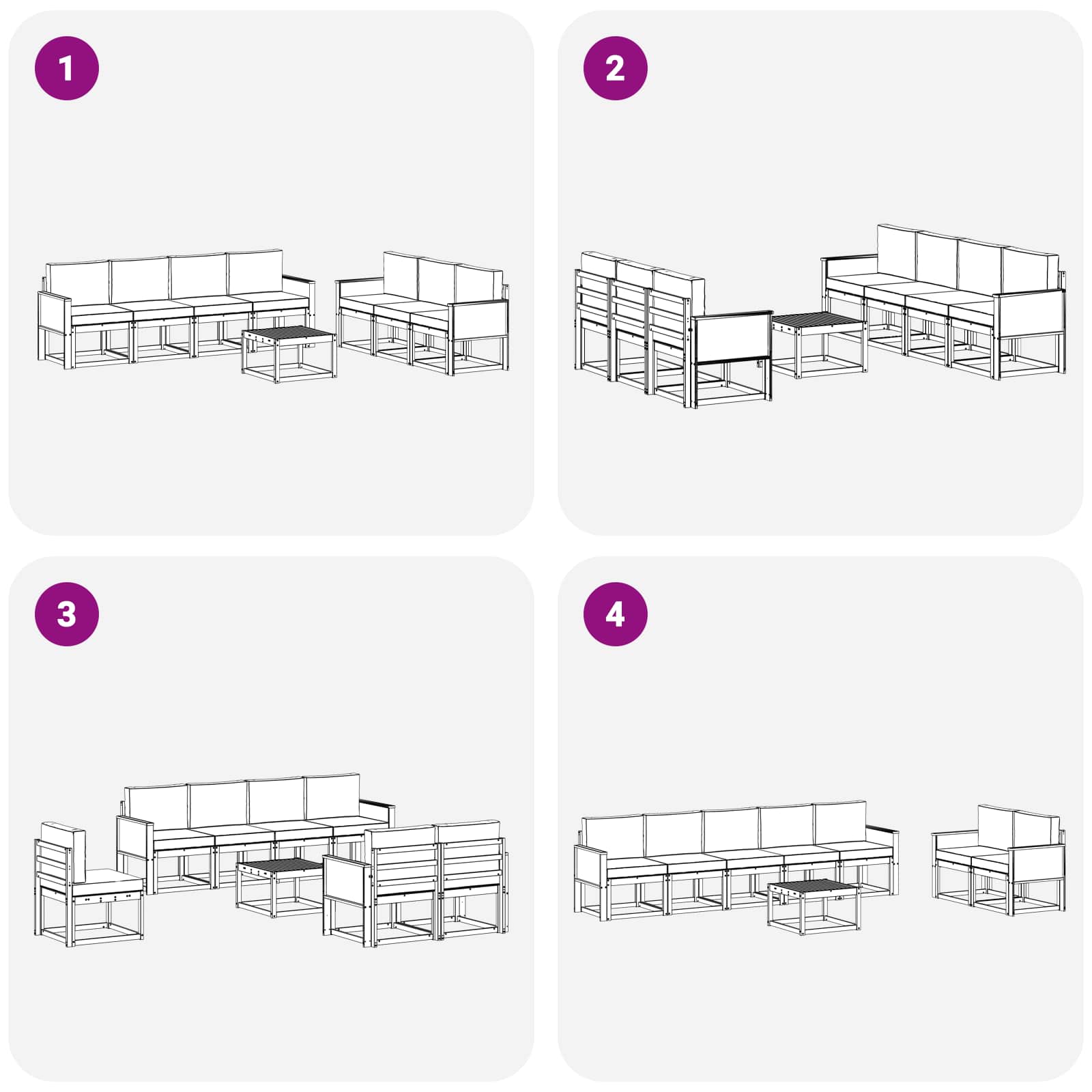 Set vanjskih sofa 8 pcs Prirodna i bež Poliester