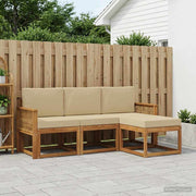Set vanjskih sofa 4 pcs Prirodna i bež Poliester
