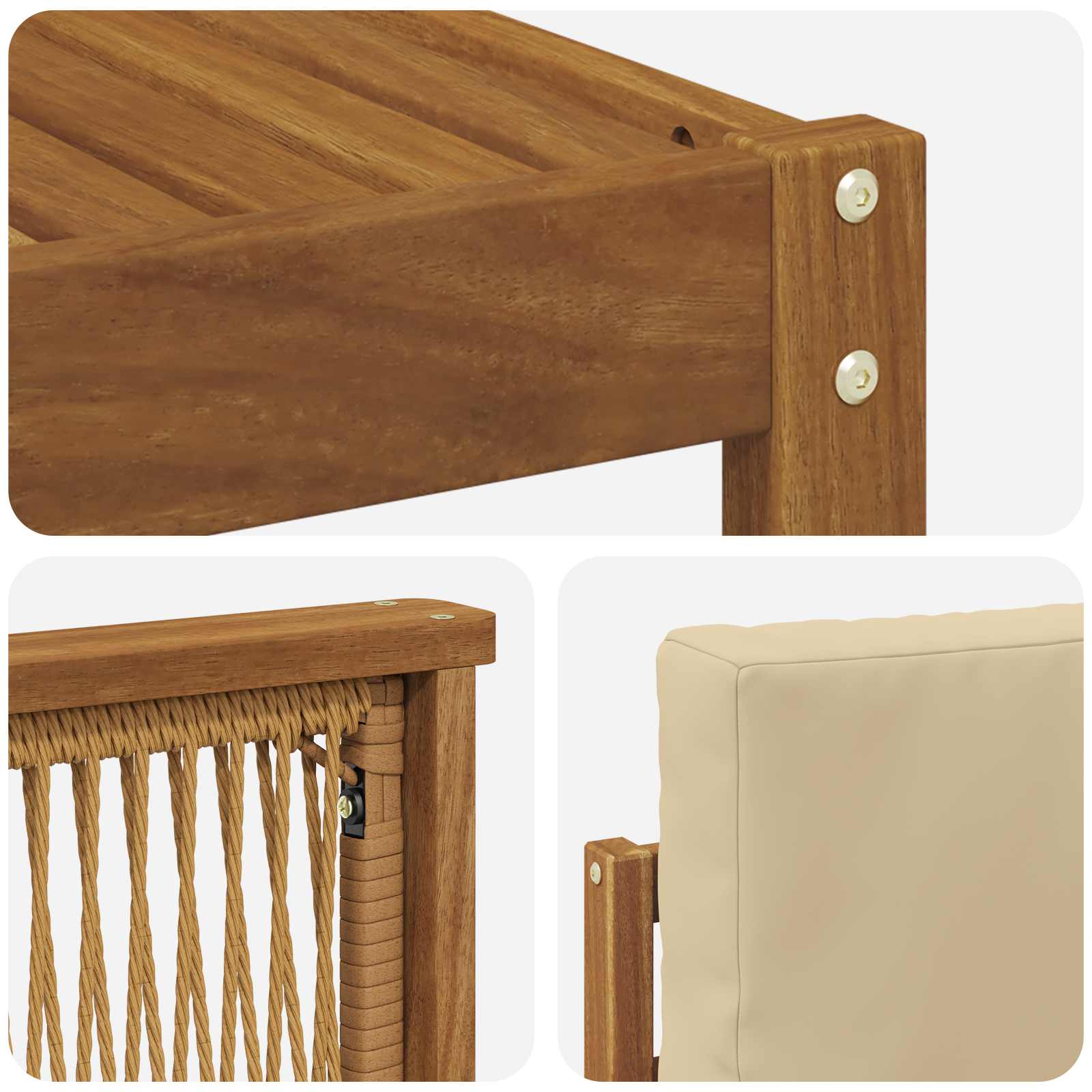 Set vanjskih sofa 6 pcs Prirodna i bež Poliester