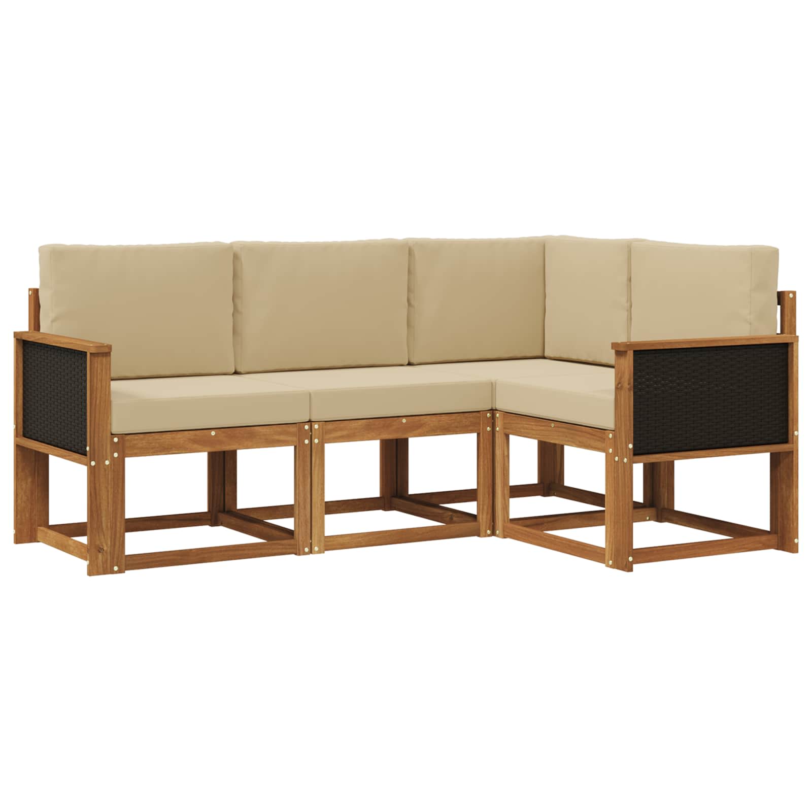 Set vanjskih sofa 4 pcs Prirodna i bež Poliester