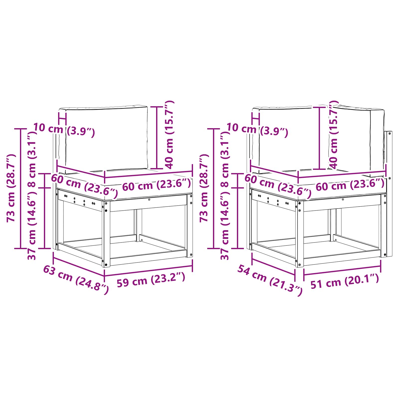 Set vanjskih sofa 4 pcs Prirodna i bež Poliester