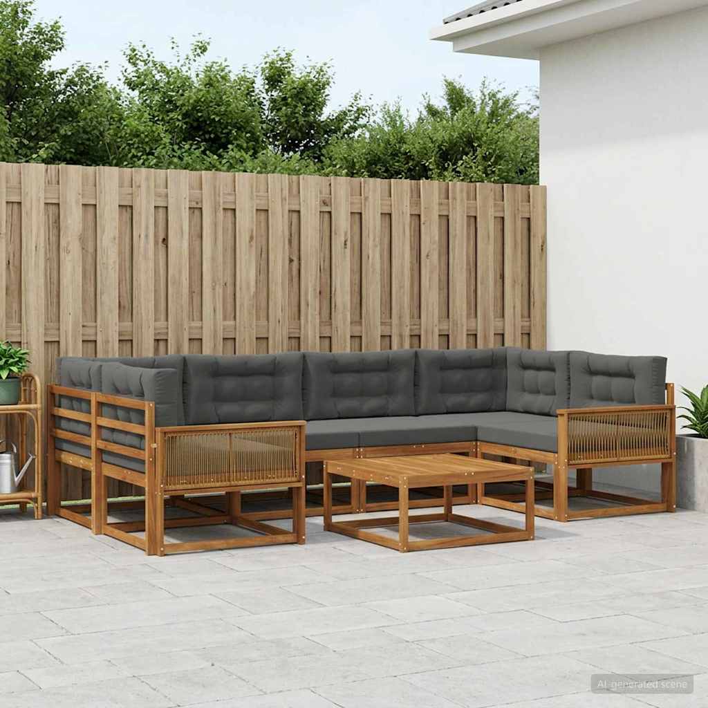 Set vanjskih sofa 7 pcs Prirodna i antracit