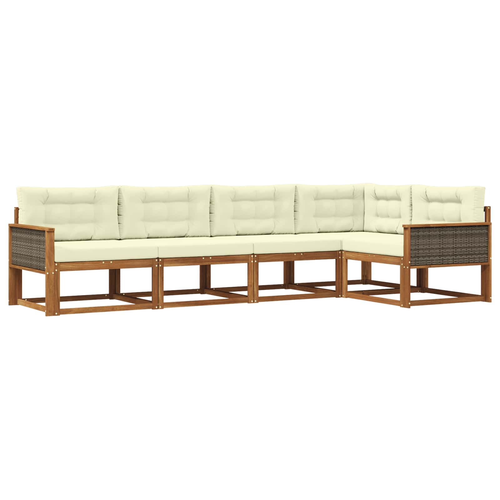 Set vanjskih sofa 5 pcs Prirodna i krem
