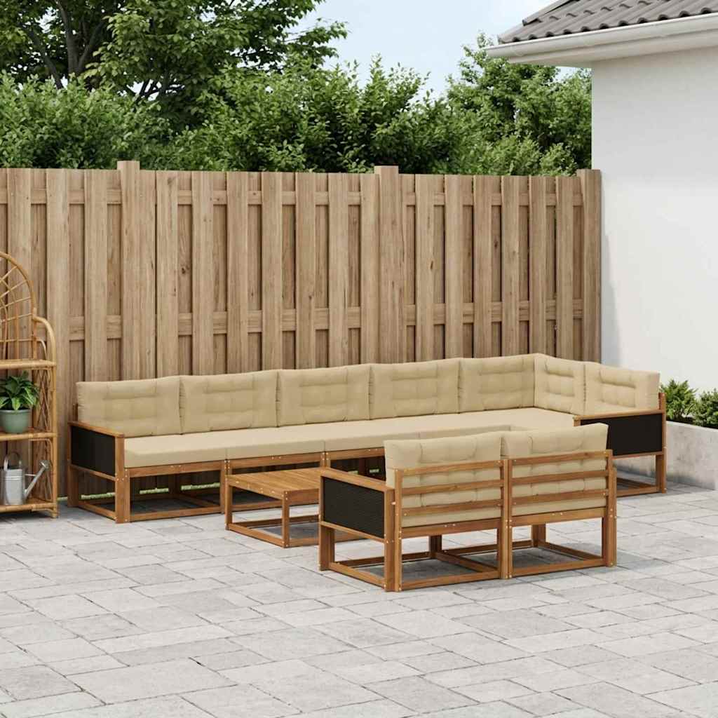 Set vanjskih sofa 9 pcs Prirodna i bež