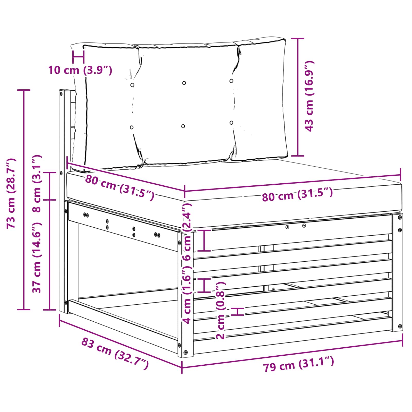 Set vanjskih sofa 3 pcs Prirodna i krem Poliester