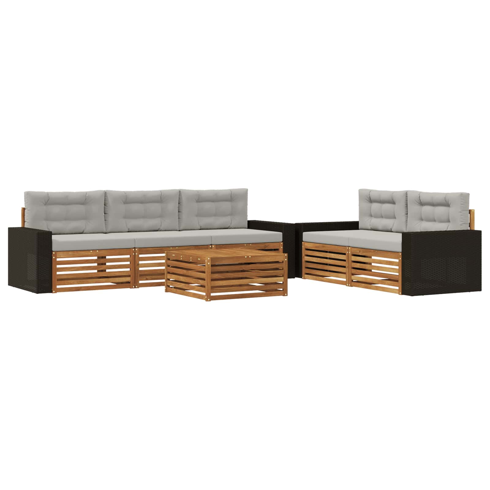 Set vanjskih sofa 6 pcs Prirodna i svjetlosiva