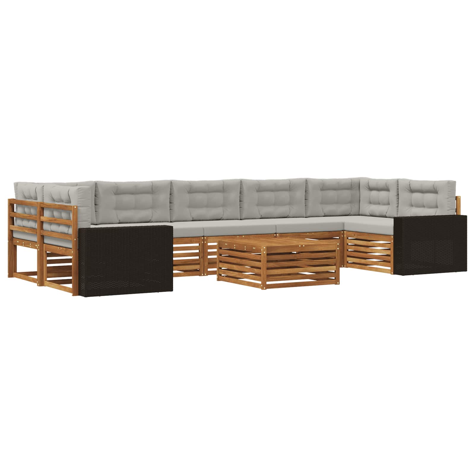 Set vanjskih sofa 8 pcs Prirodna i svjetlosiva
