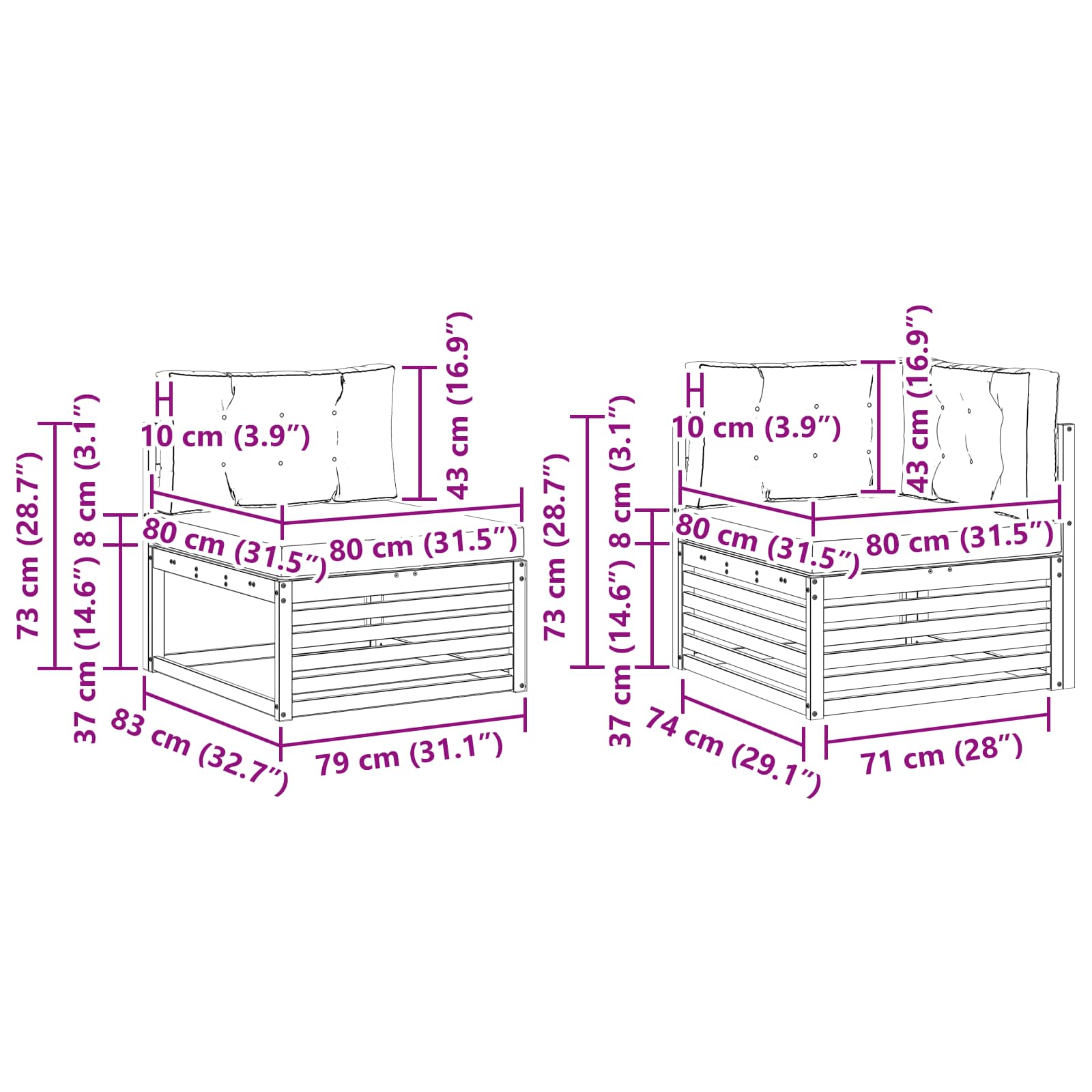 Set vanjskih sofa 5 pcs Prirodna i svjetlosiva