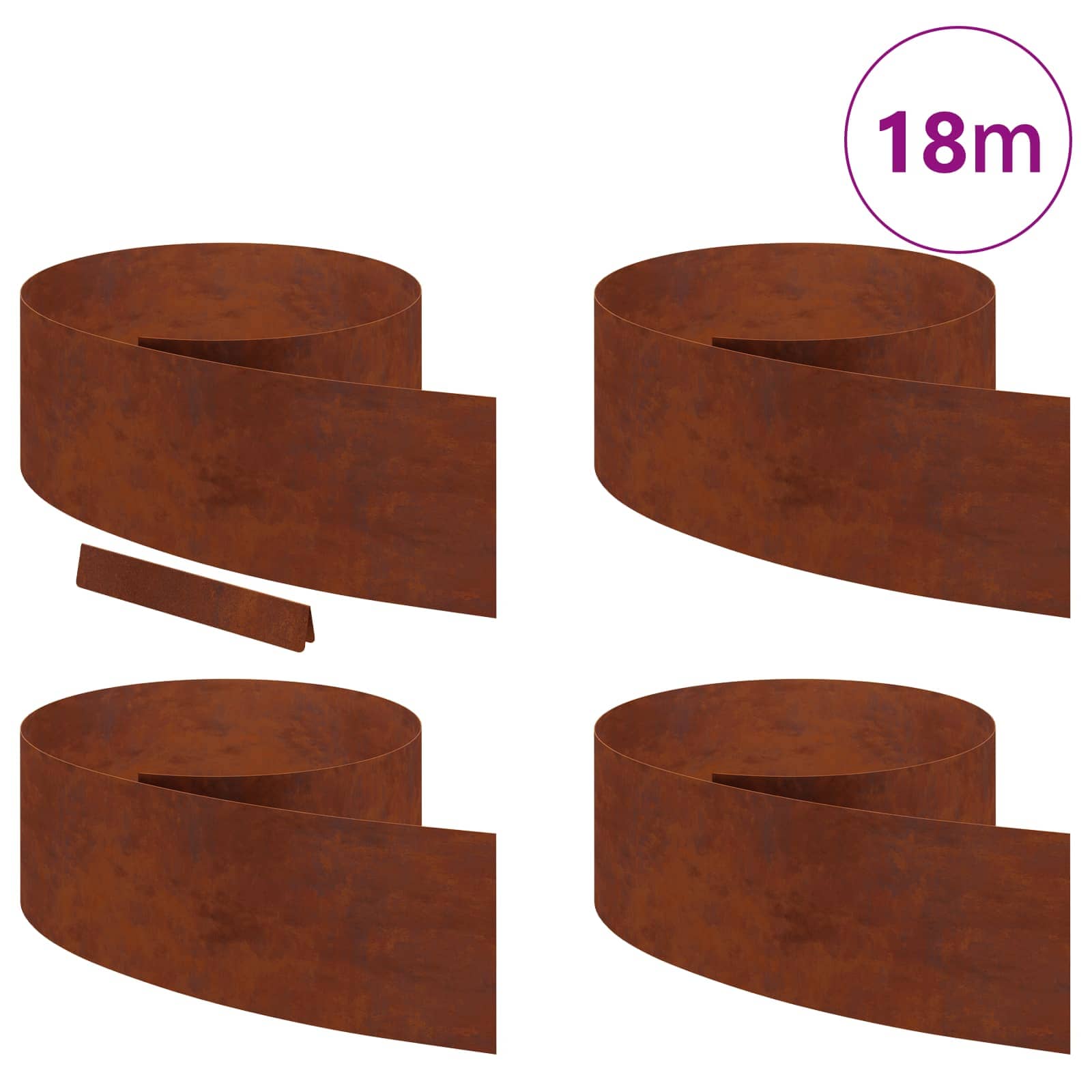 Ograda oko Travnjaka 4 pcs Rđa 450 x 0,05 x 25 cm