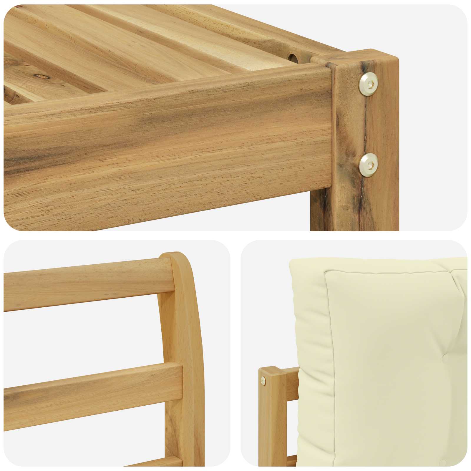 Set vanjskih sofa 7 pcs Bijela i krem