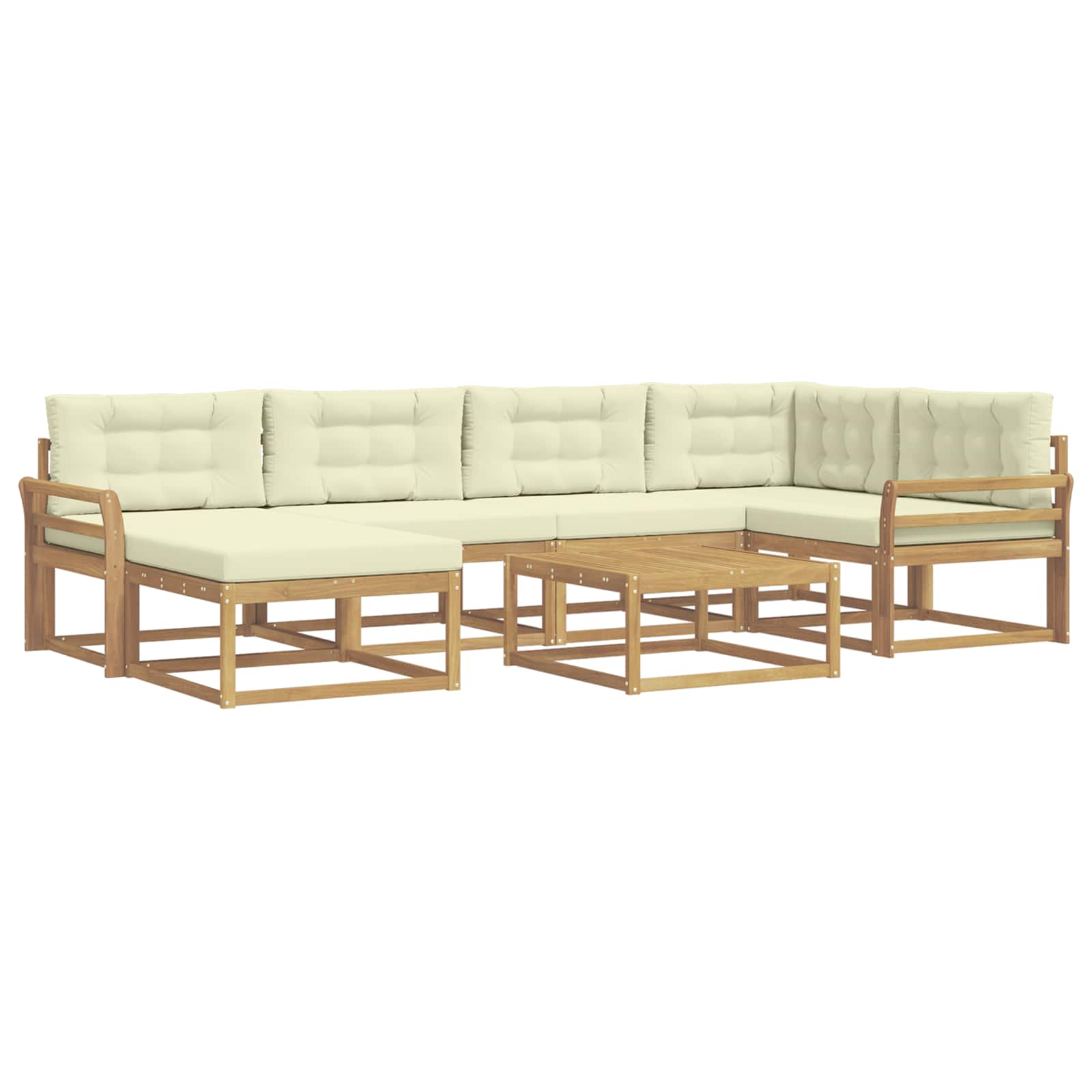 Set vanjskih sofa 7 pcs Bijela i krem