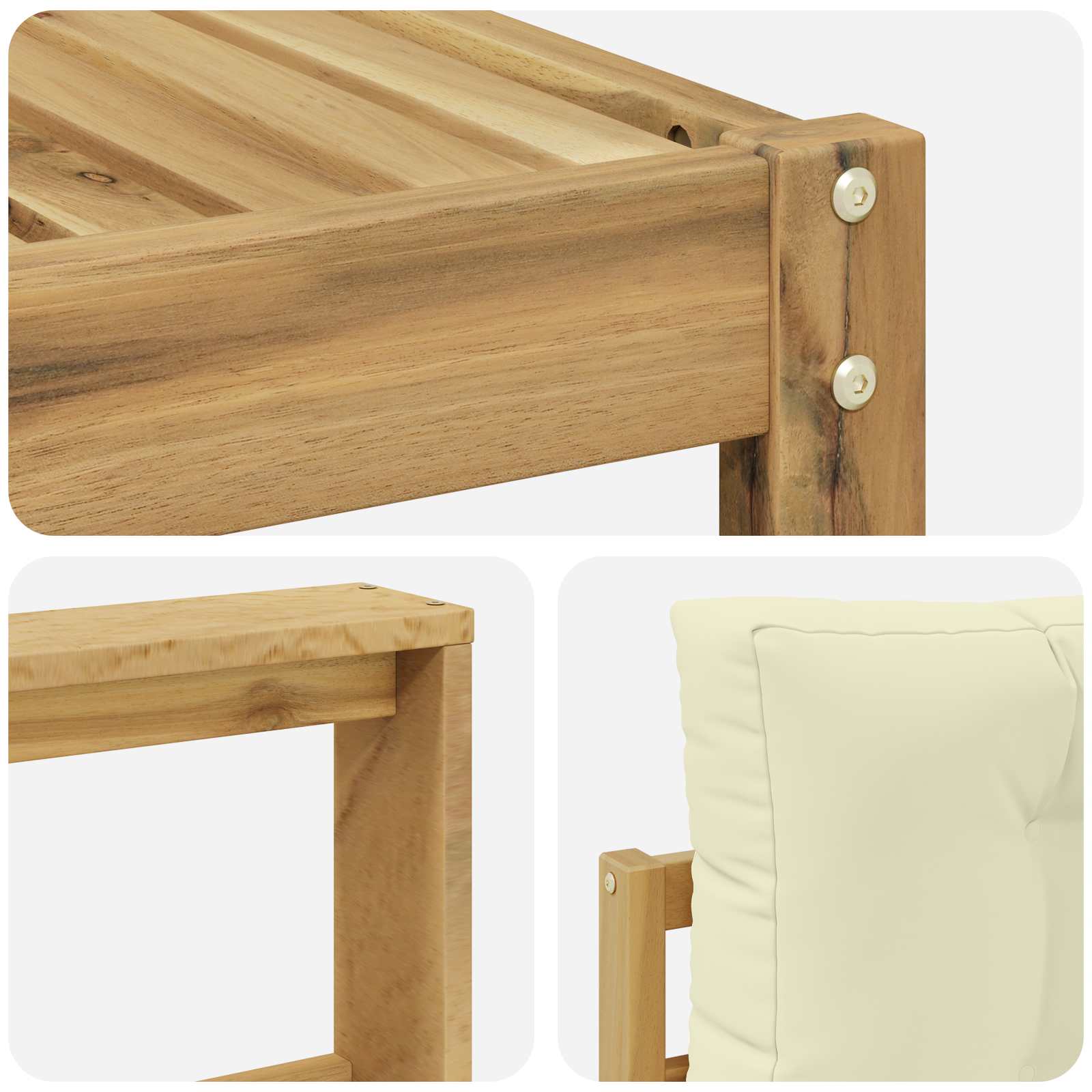 Set vanjskih sofa 7 pcs Bijela i krem