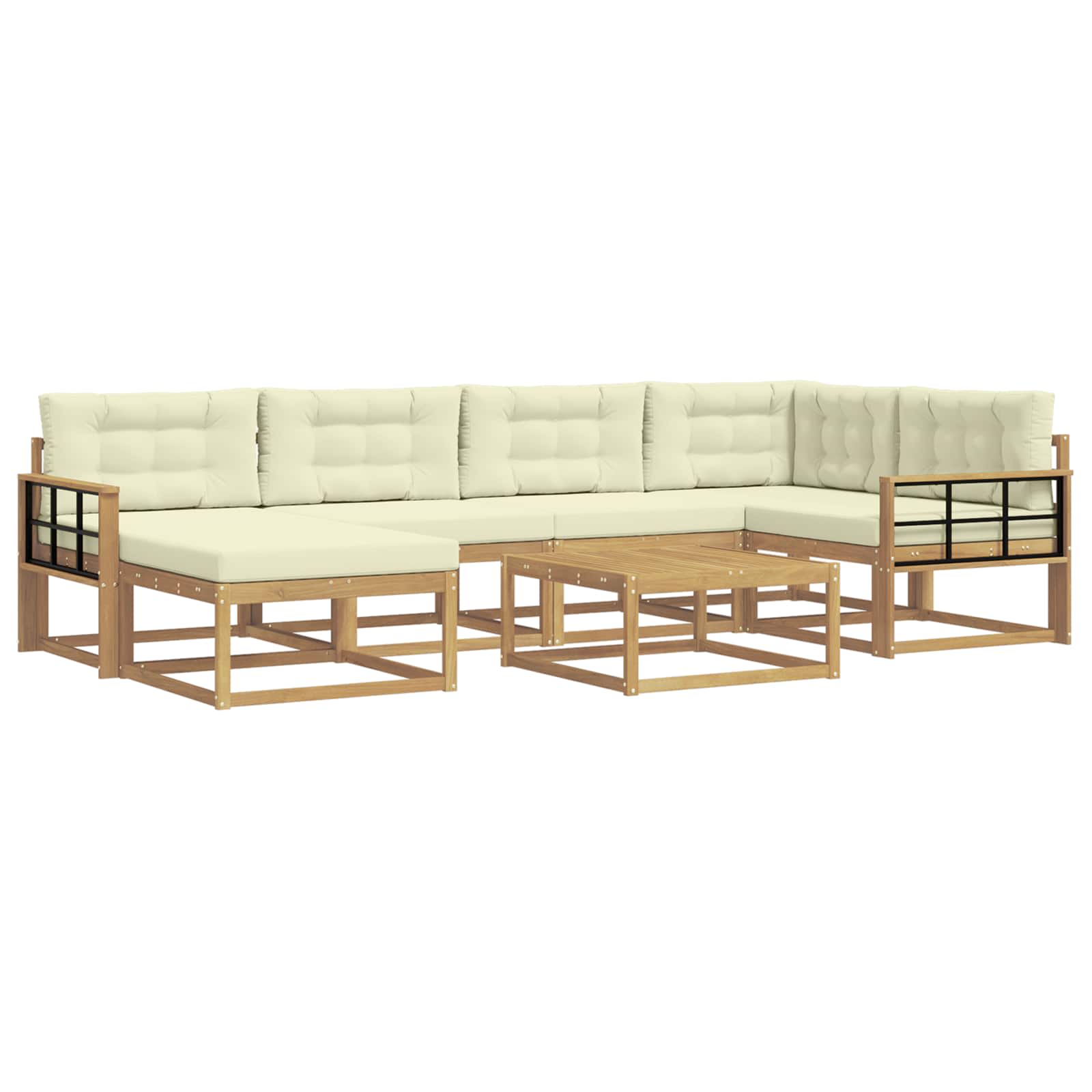 Set vanjskih sofa 7 pcs Bijela i krem