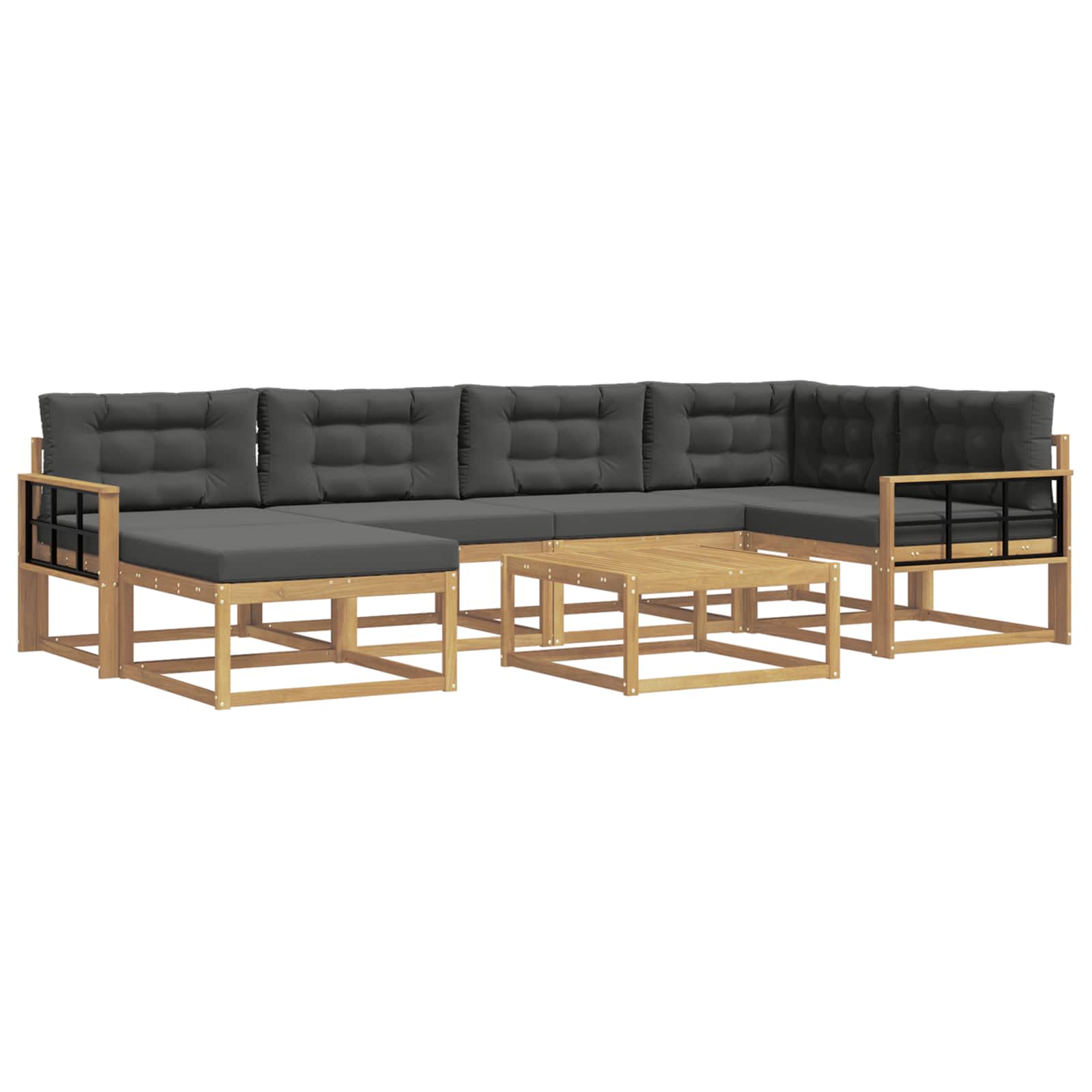 Set vanjskih sofa 7 pcs Bijela i antracit