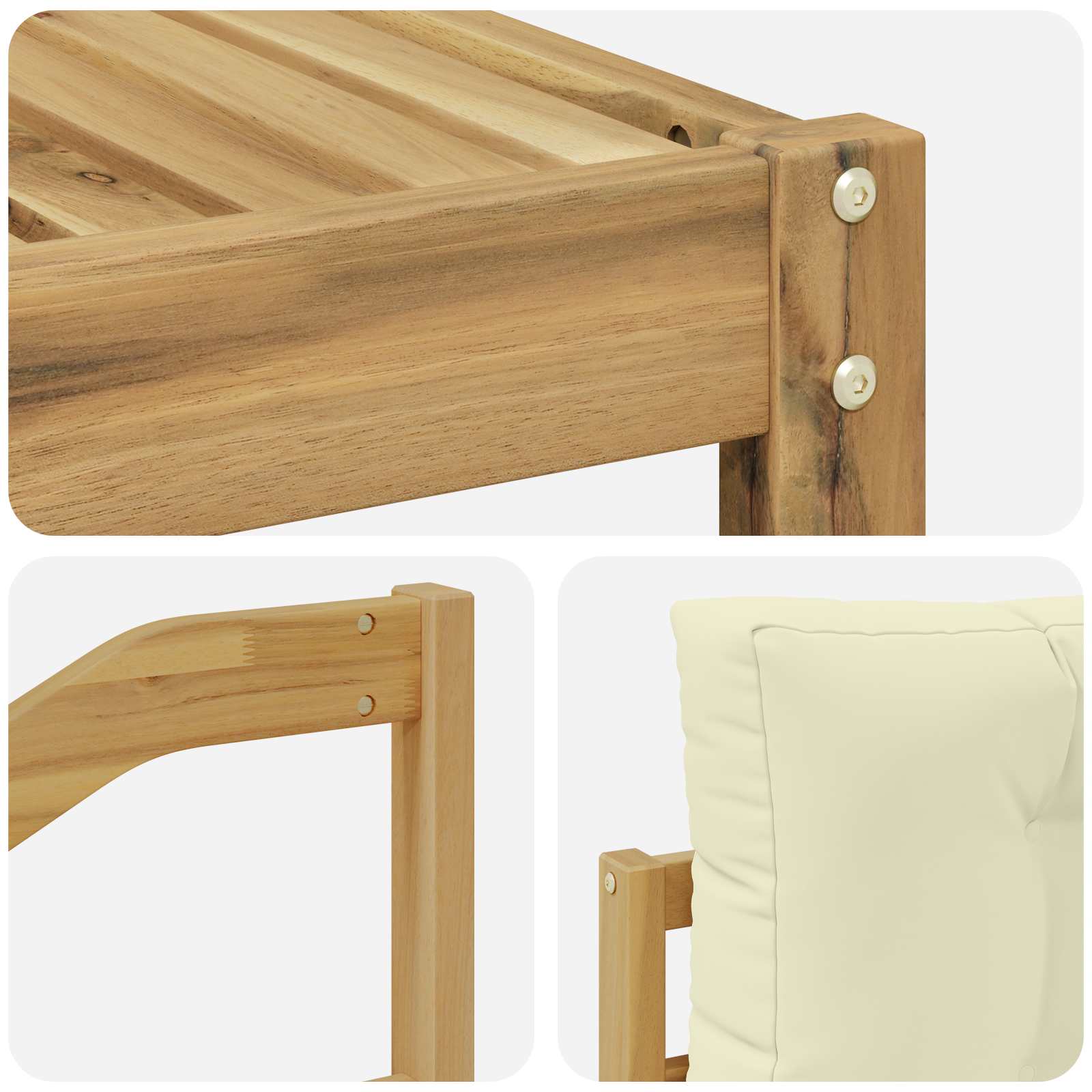 Set vanjskih sofa 7 pcs Bijela i krem