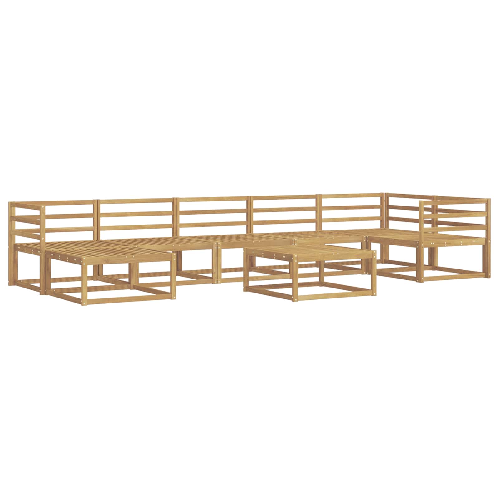 Set vanjskih sofa 8 pcs Bijela Čvrsto drvo akacije