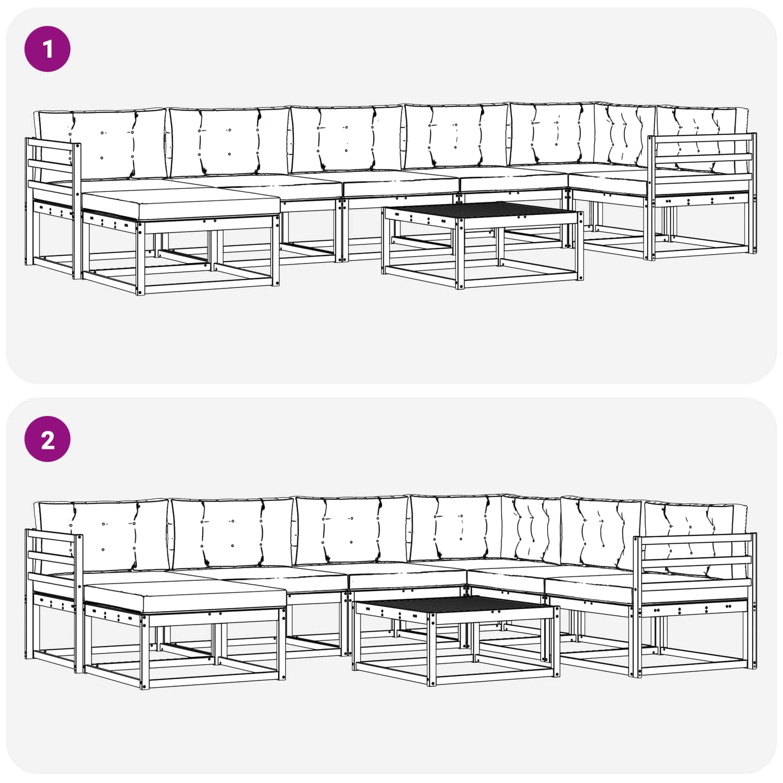 Set vanjskih sofa 8 pcs Bijela i krem