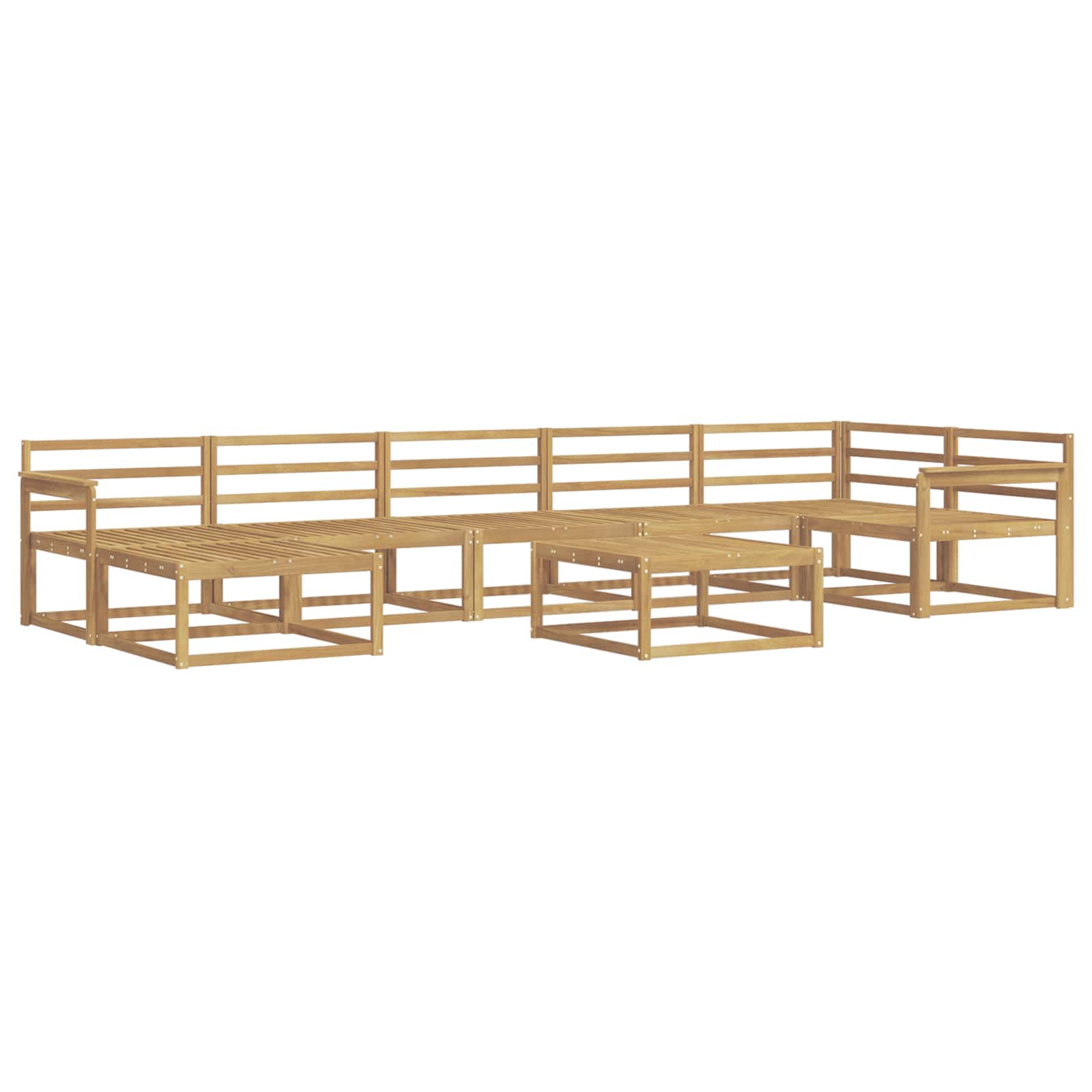 Set vanjskih sofa 8 pcs Bijela Čvrsto drvo akacije