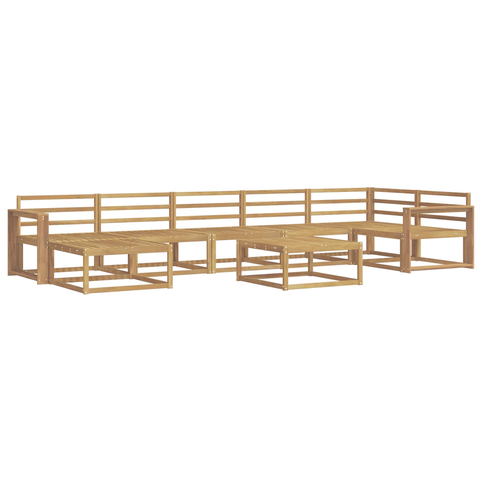 Set vanjskih sofa 8 pcs Bijela Čvrsto drvo akacije