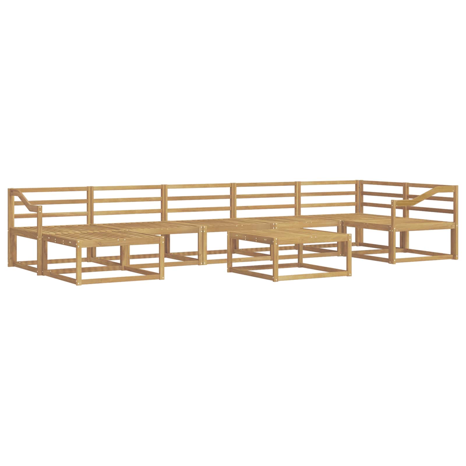 Set vanjskih sofa 8 pcs Bijela Čvrsto drvo akacije