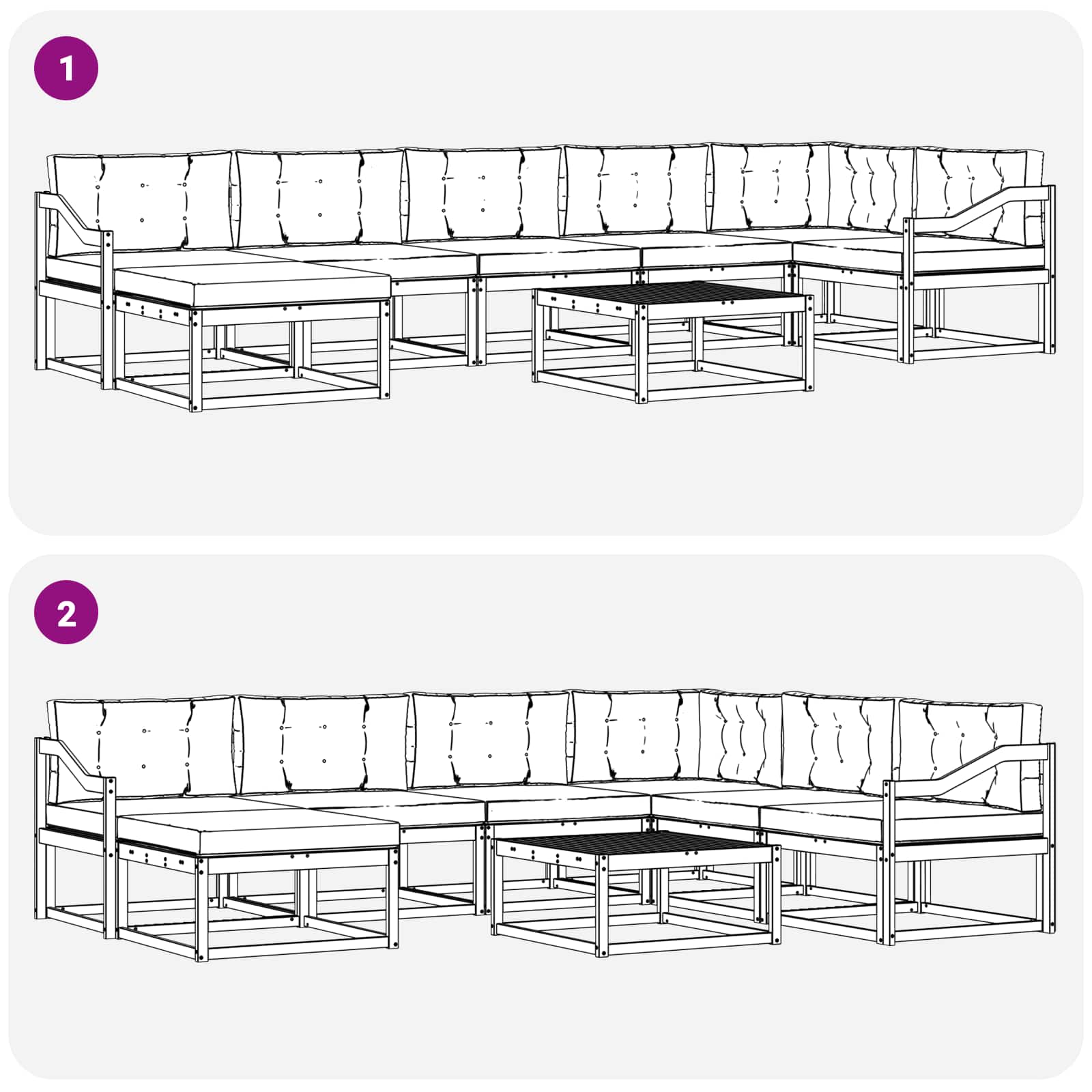 Set vanjskih sofa 8 pcs Bijela i antracit