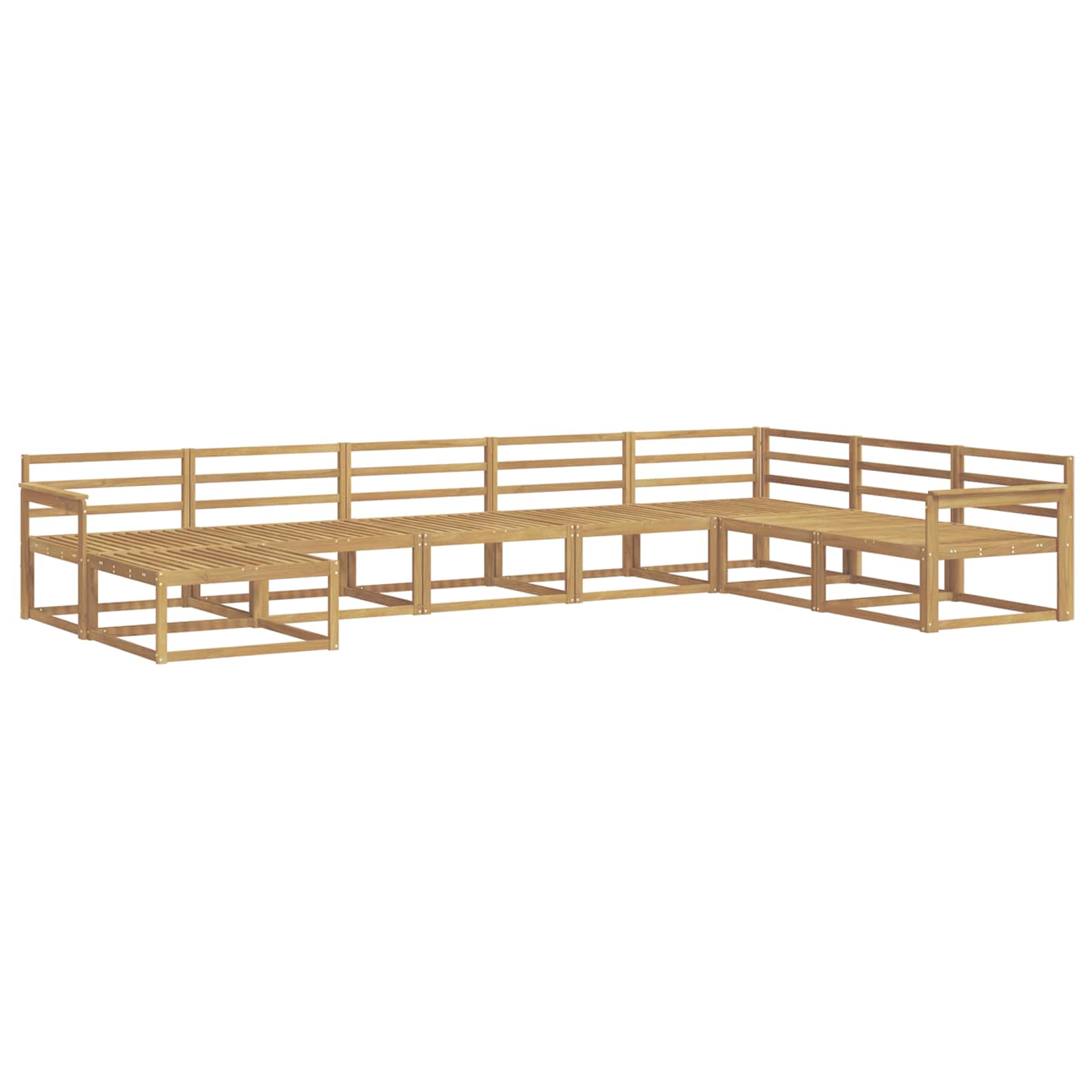 Set vanjskih sofa 8 pcs Bijela Čvrsto drvo akacije