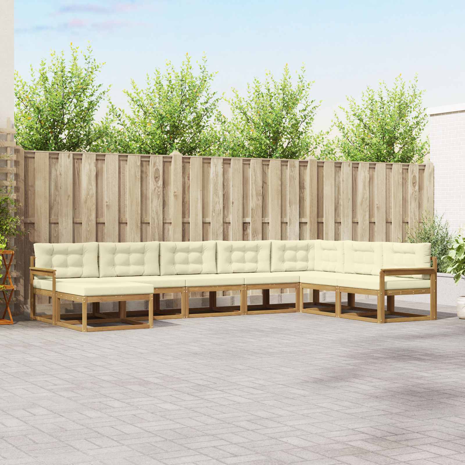 Set vanjskih sofa 8 pcs Bijela i krem