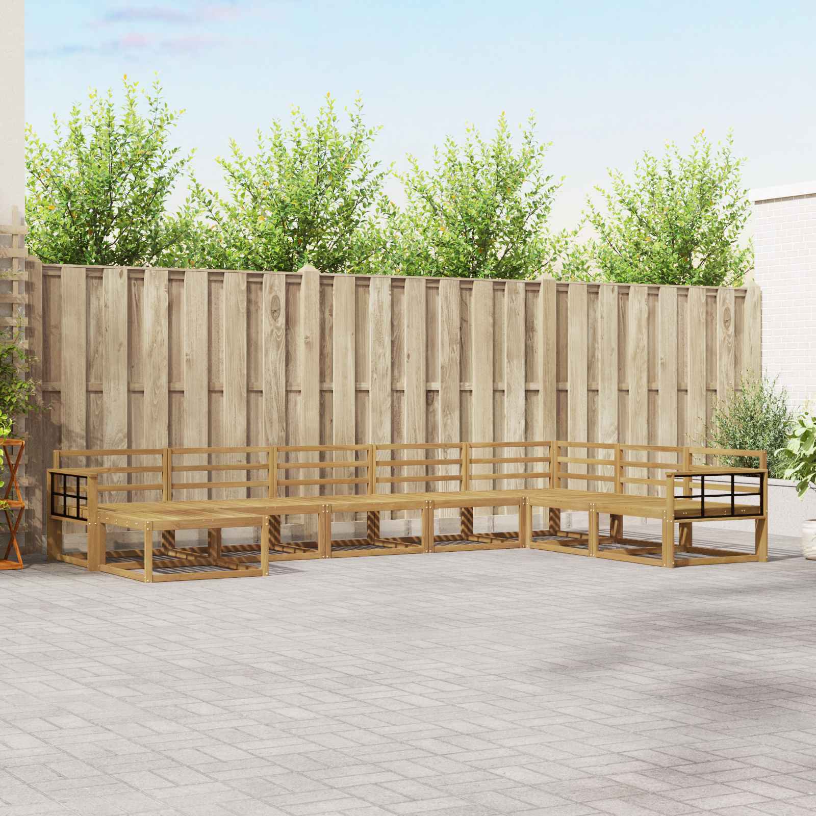 Set vanjskih sofa 8 pcs Bijela Čvrsto drvo akacije