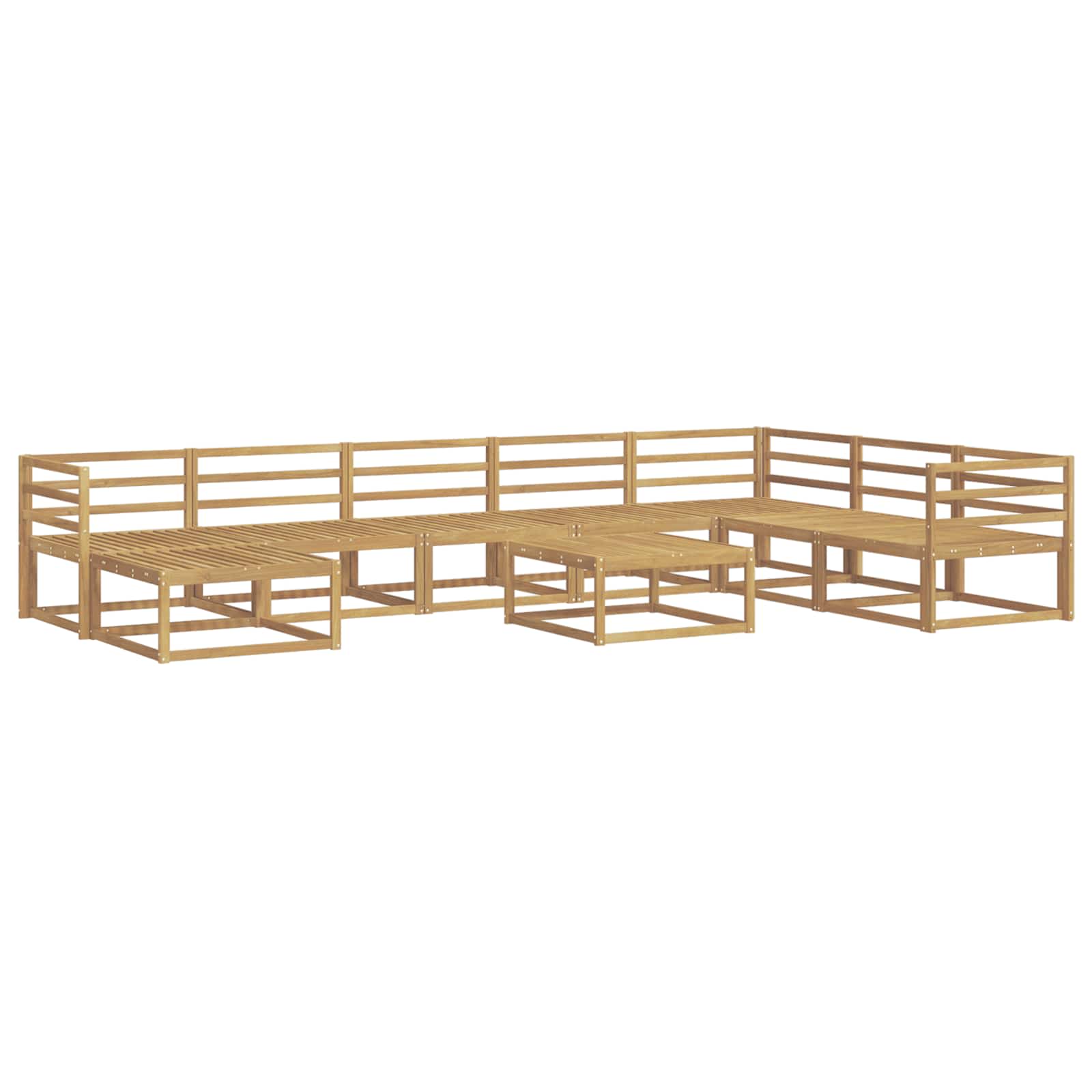 Set vanjskih sofa 9 pcs Bijela Čvrsto drvo akacije