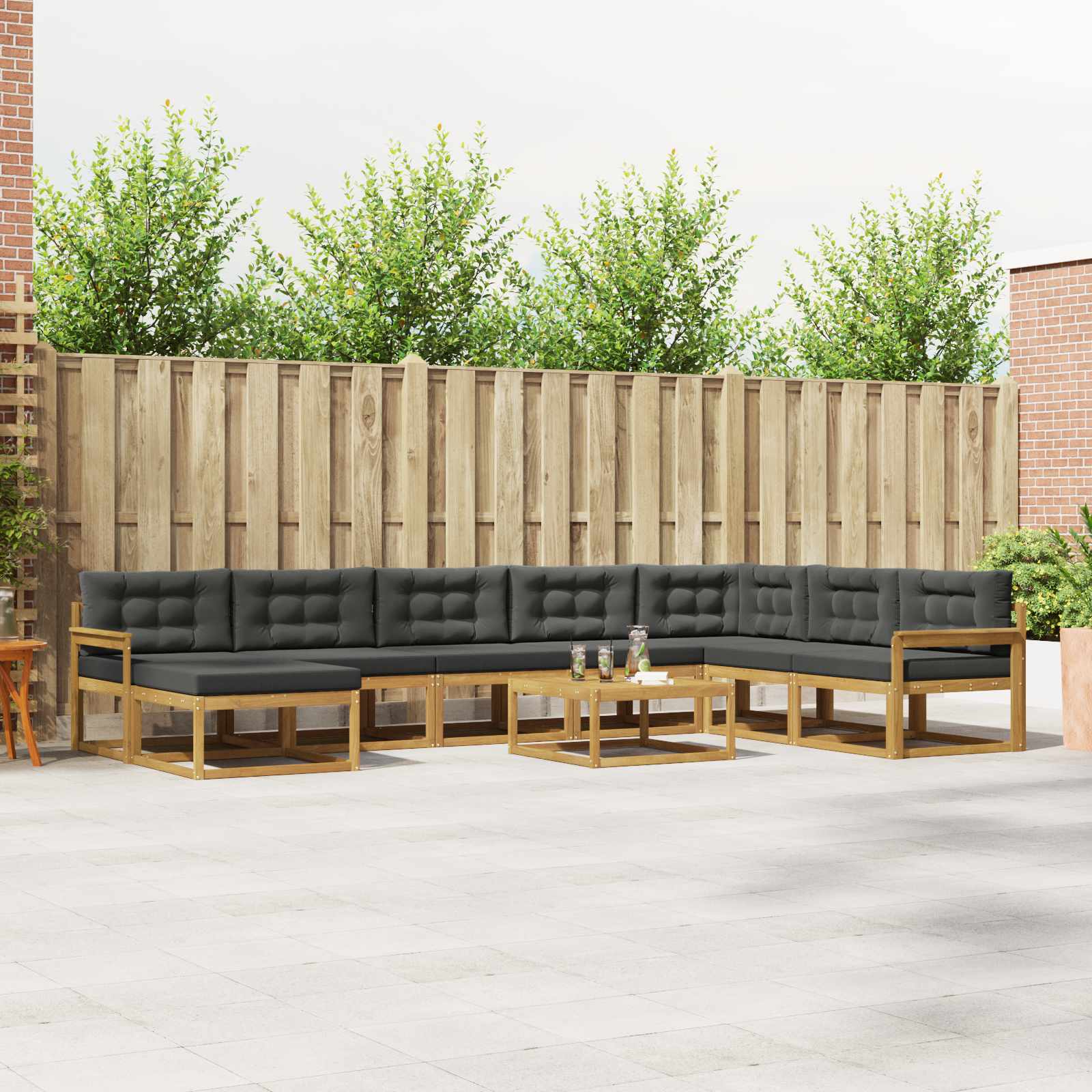 Set vanjskih sofa 9 pcs Bijela i antracit