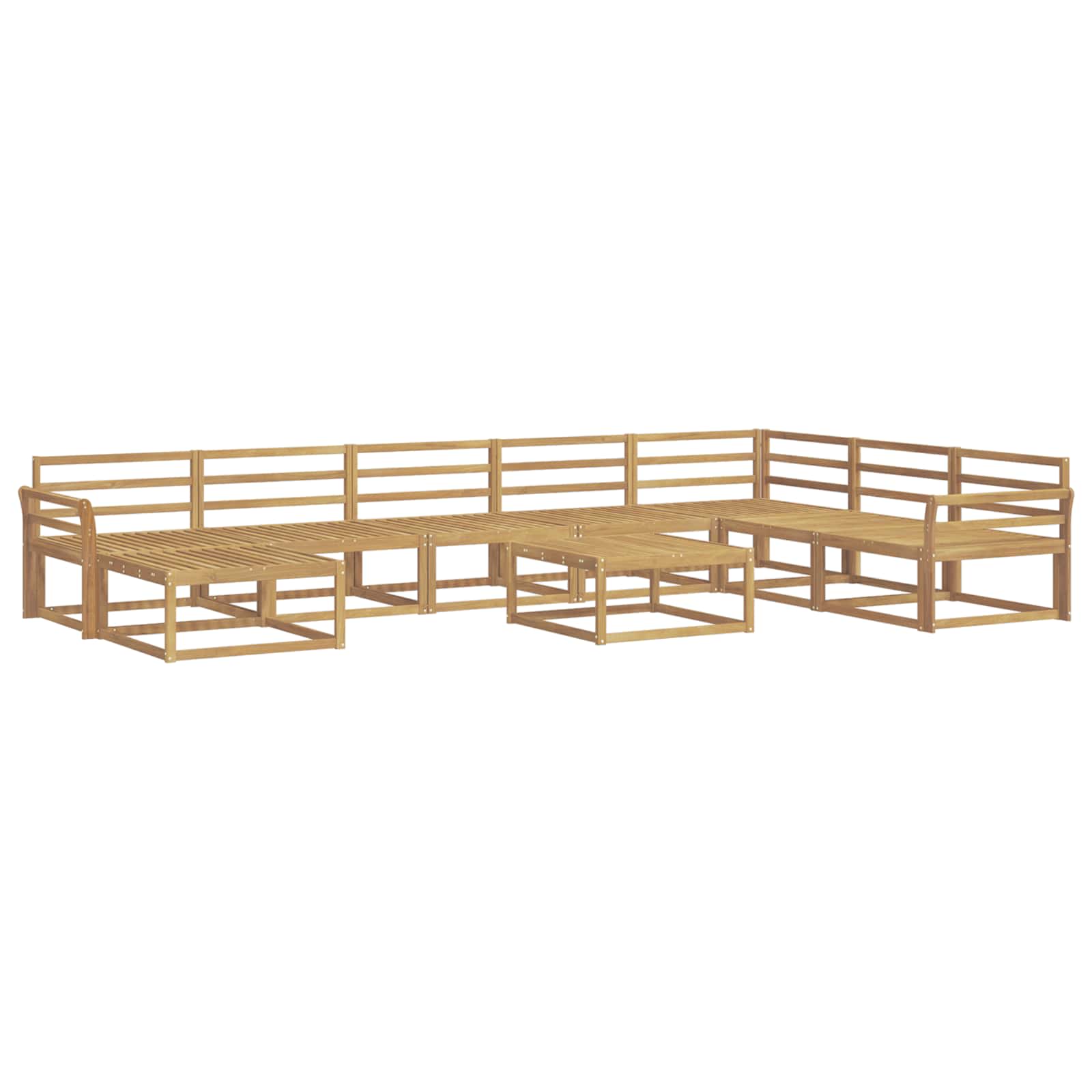 Set vanjskih sofa 9 pcs Bijela Čvrsto drvo akacije