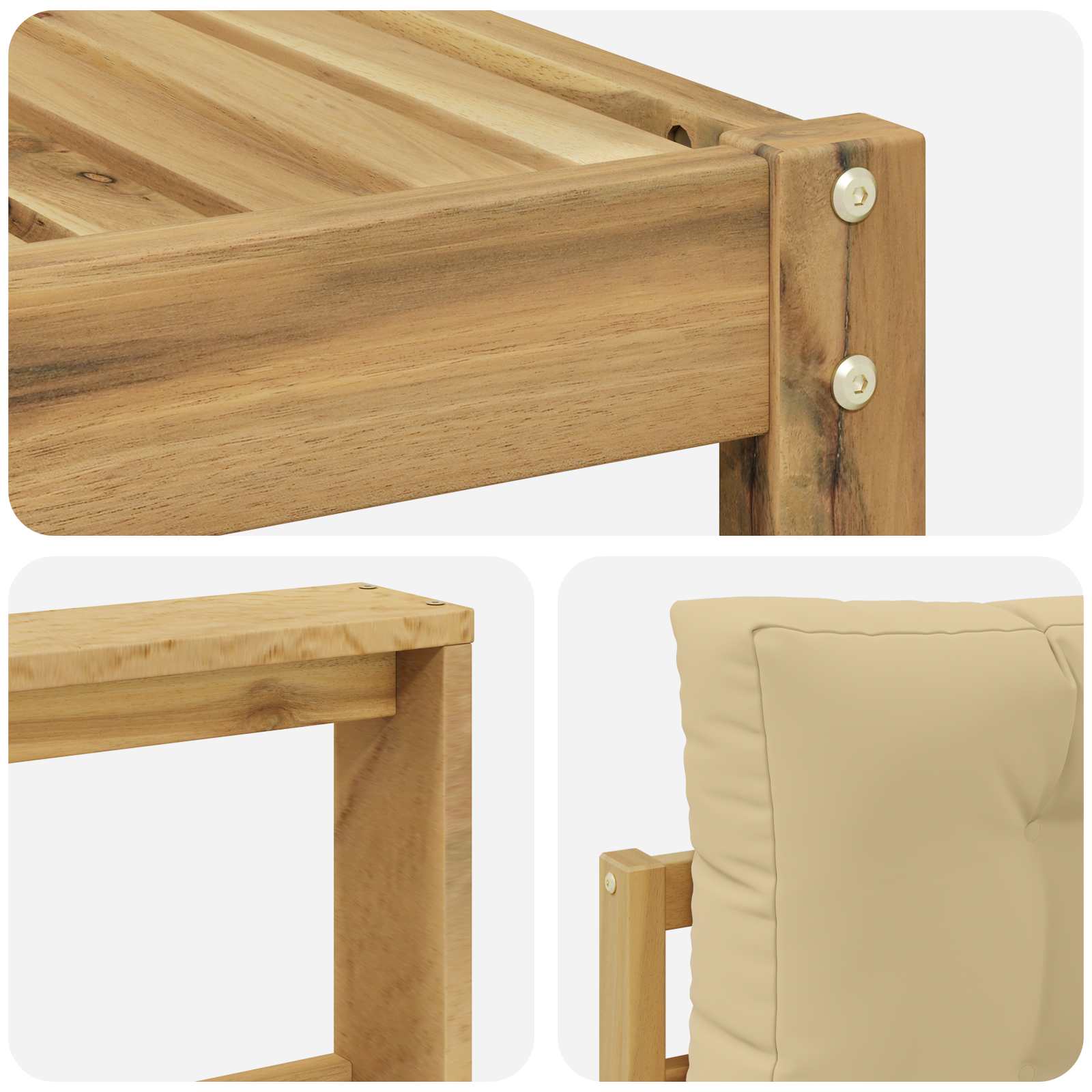Set vanjskih sofa 9 pcs Bijela i bež