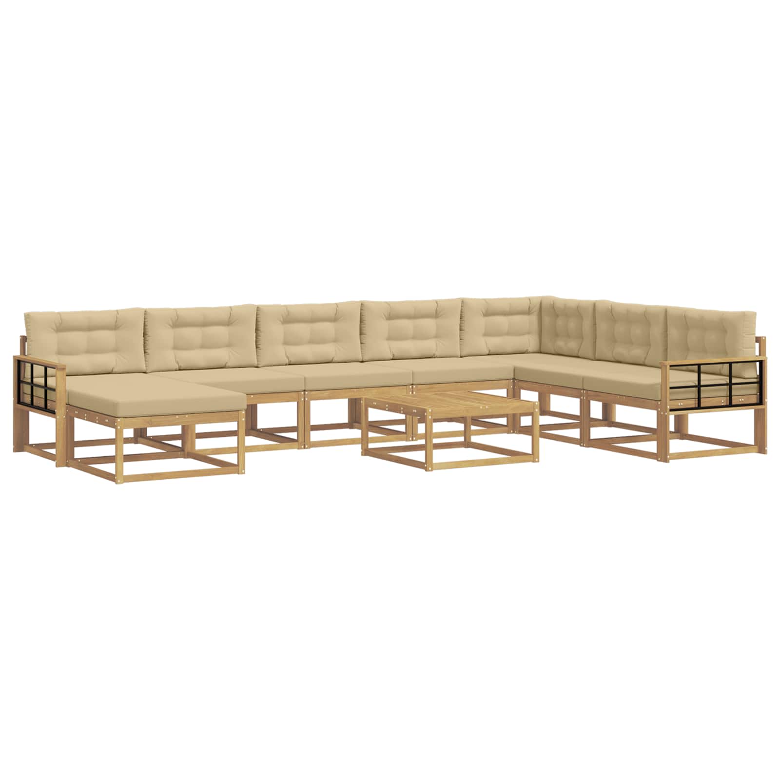 Set vanjskih sofa 9 pcs Bijela i bež