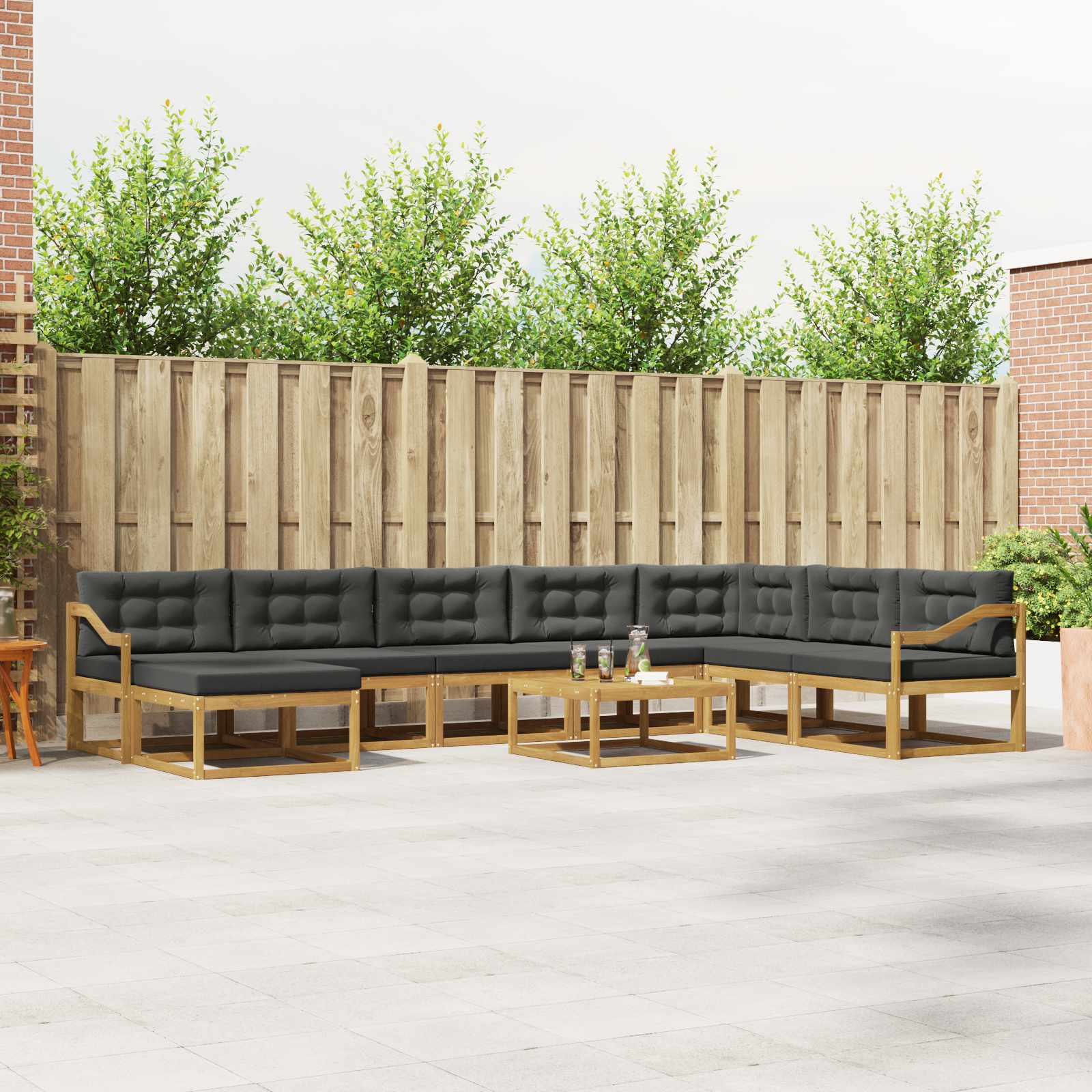 Set vanjskih sofa 9 pcs Bijela i antracit