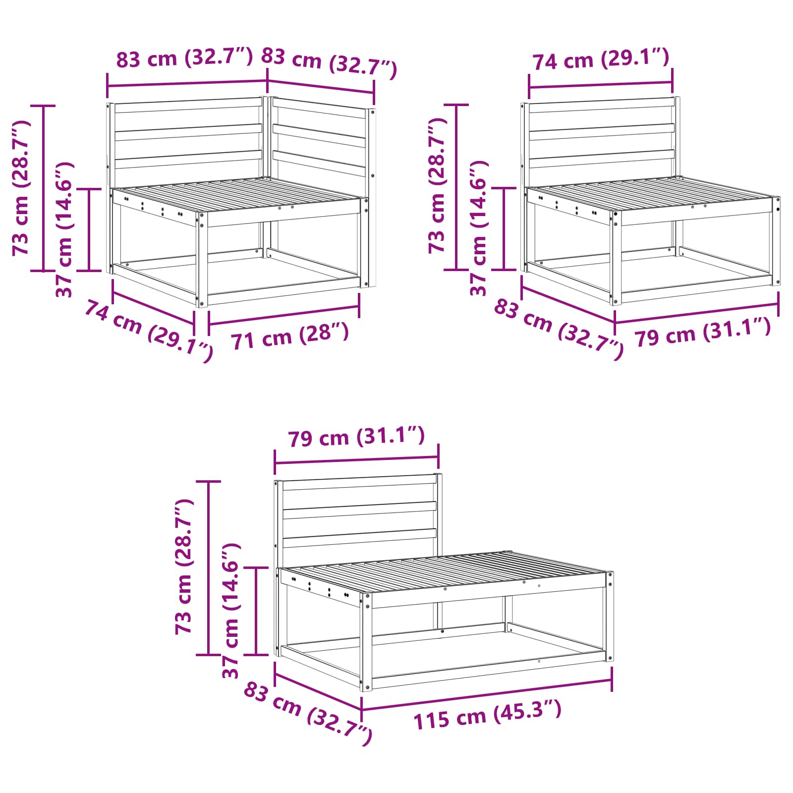 Set vanjskih sofa 5 Komad