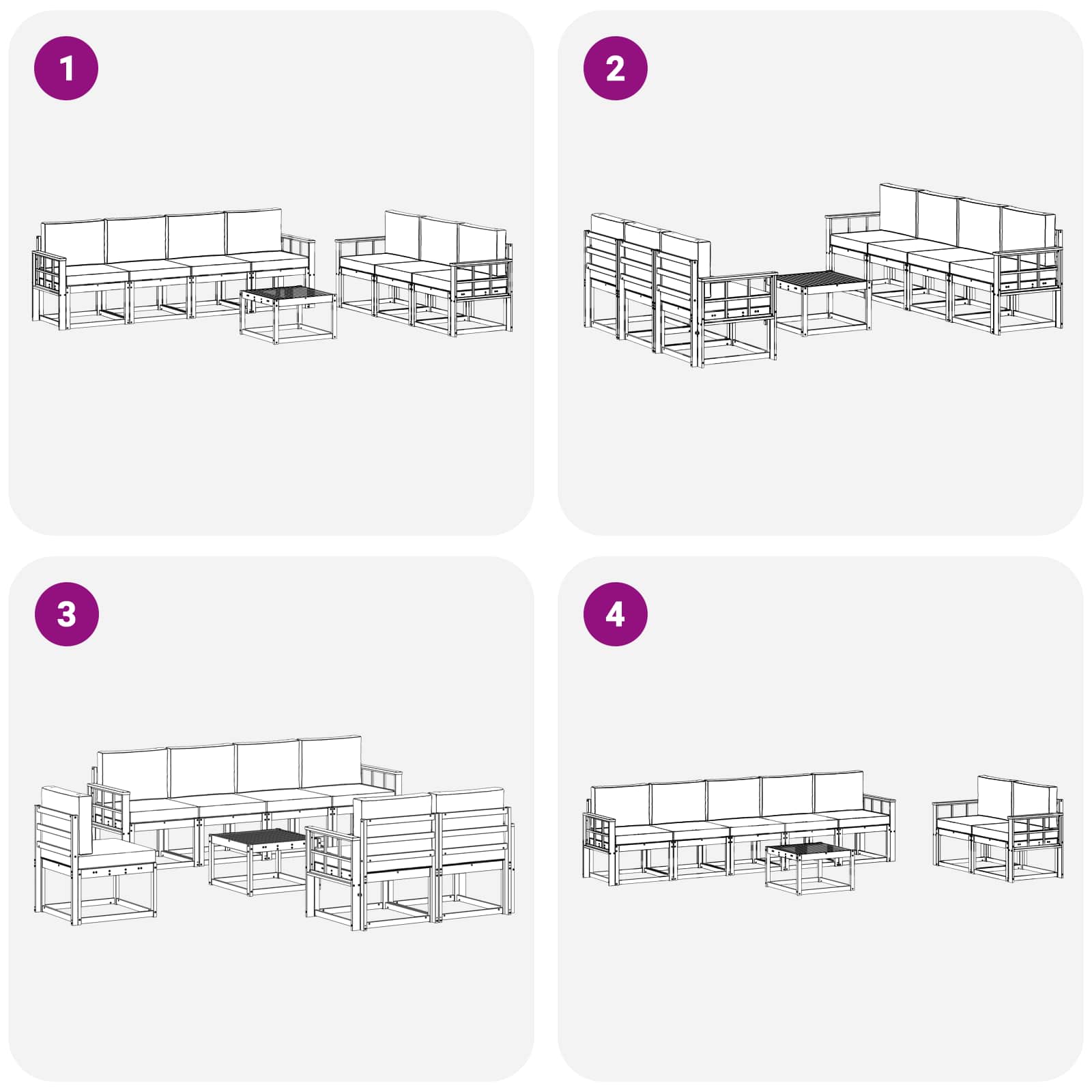 Set vanjskih sofa 7 pcs