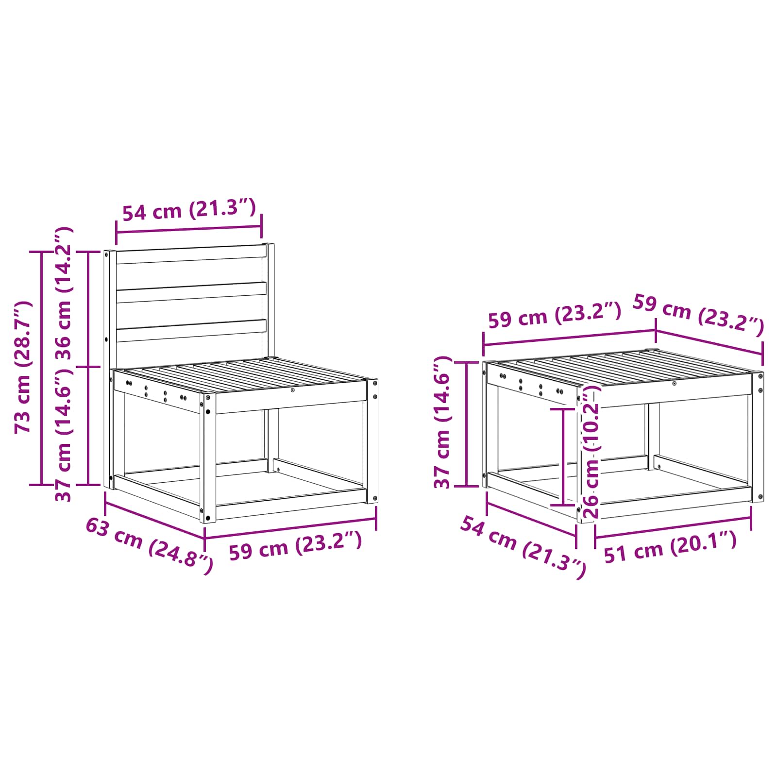 Set vanjskih sofa 4 pcs Bijela 193,5 x 122,5 x 73 cm