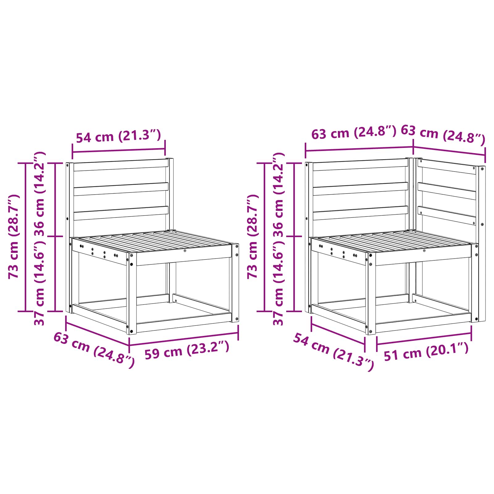 Set vanjskih sofa 4 pcs Bijela 190 x 130,5 x 73 cm