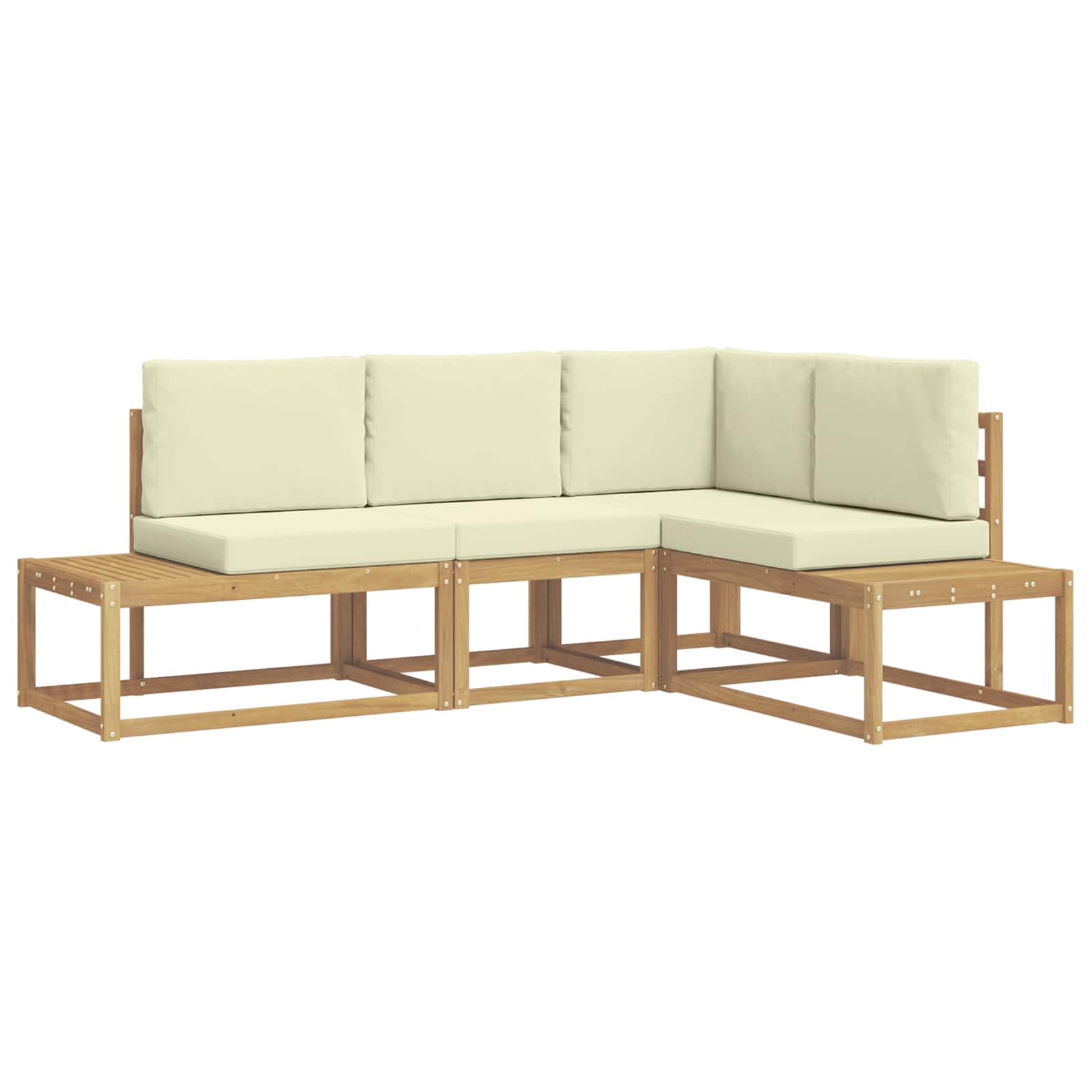 Set vanjskih sofa 3 Komad Bijela i krem Poliester