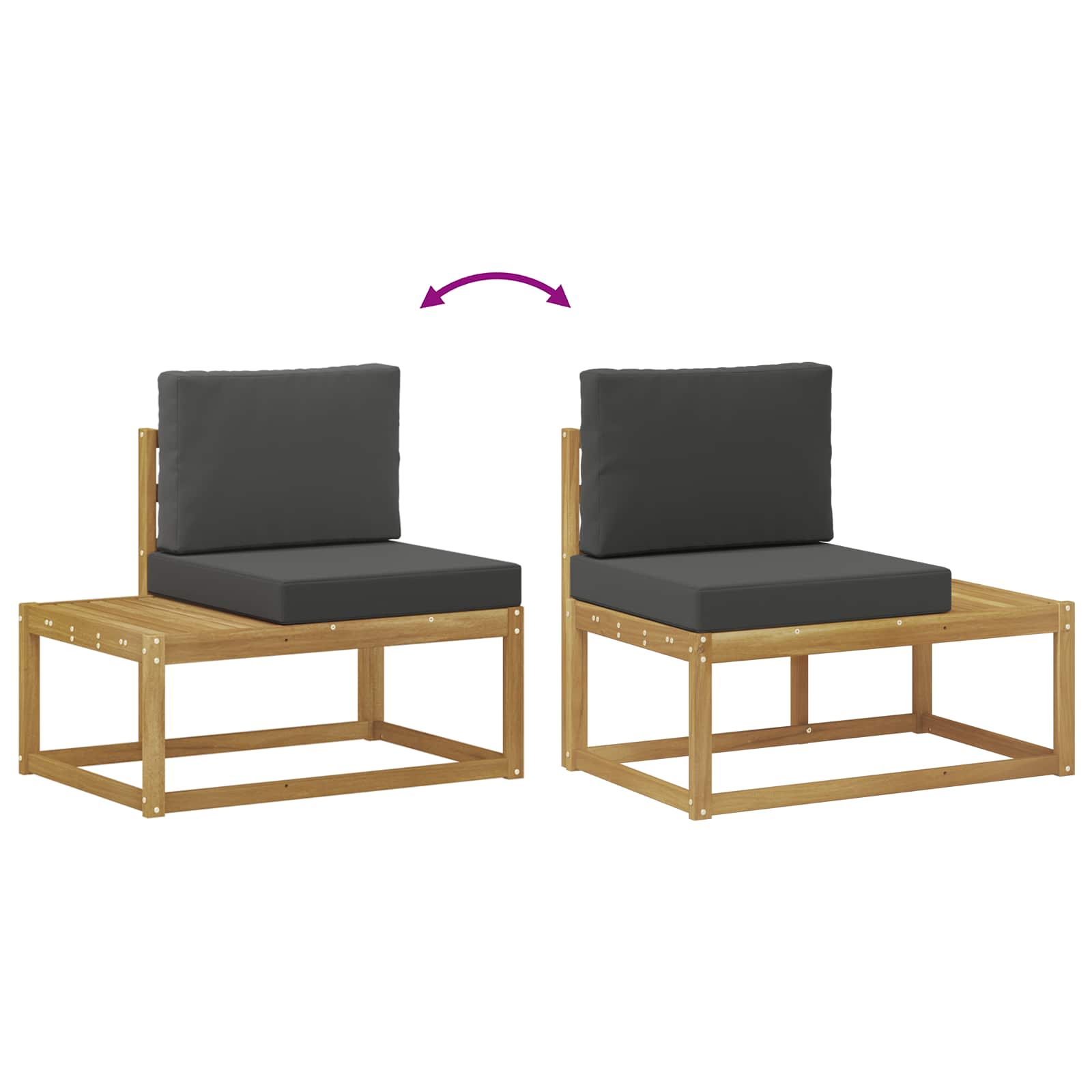 Set vanjskih sofa 4 Komad Bijela i antracit Poliester