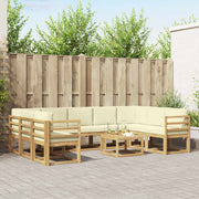 Set vanjskih sofa 10 pcs Bijela i krem 59 x 59 x 37 cm