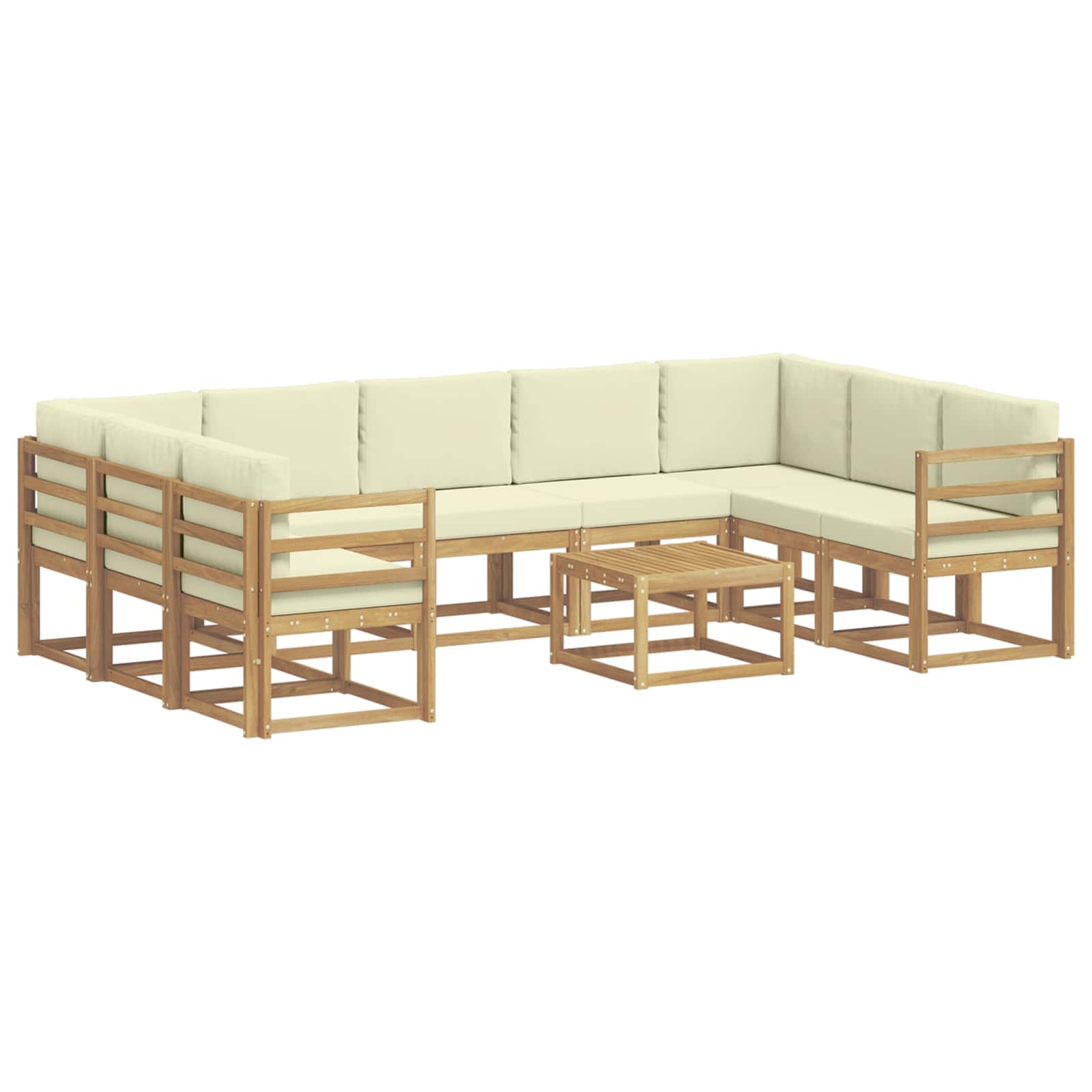 Set vanjskih sofa 10 pcs Bijela i krem 59 x 59 x 37 cm