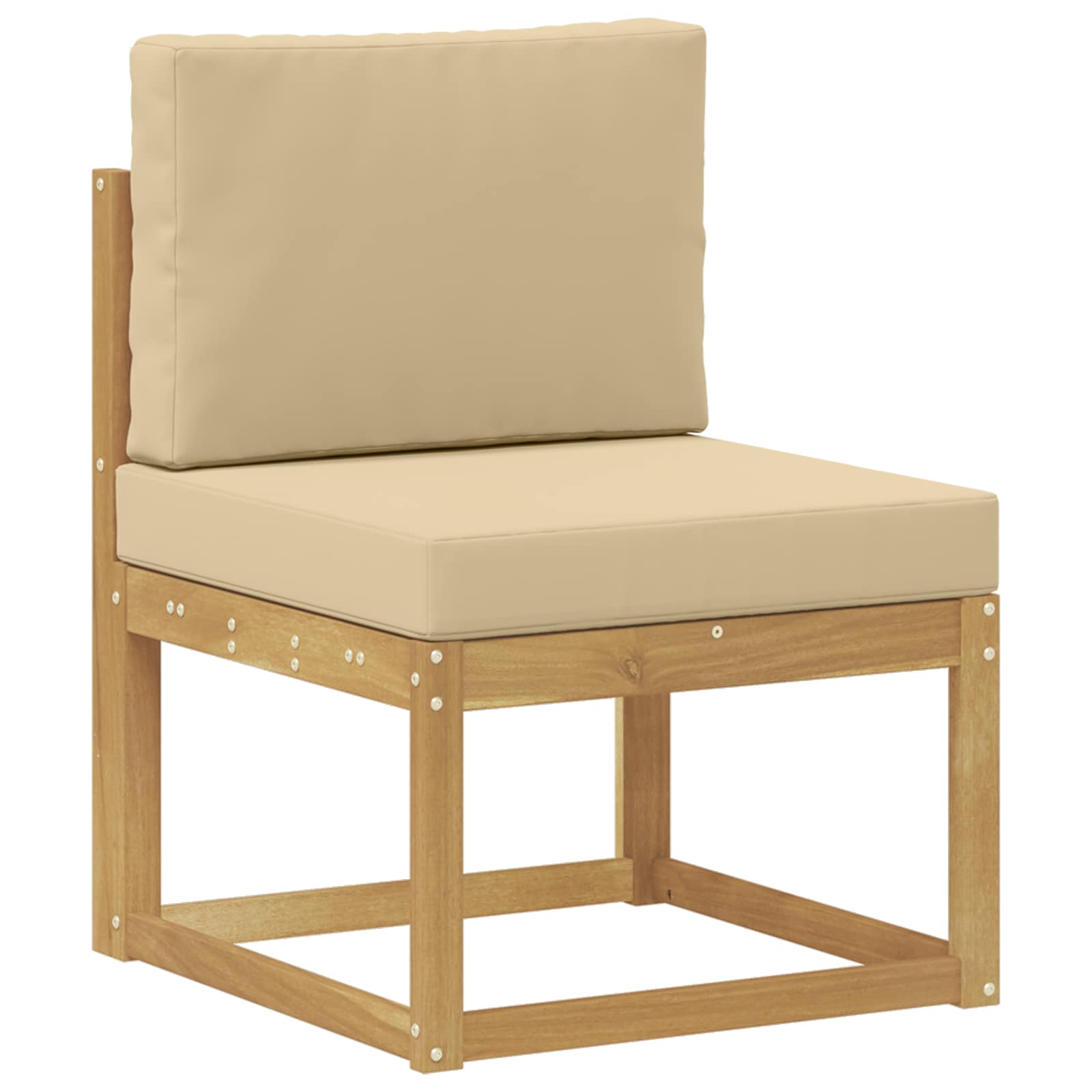 Set vanjskih sofa 10 pcs Bijela i bež 59 x 59 x 37 cm Poliester