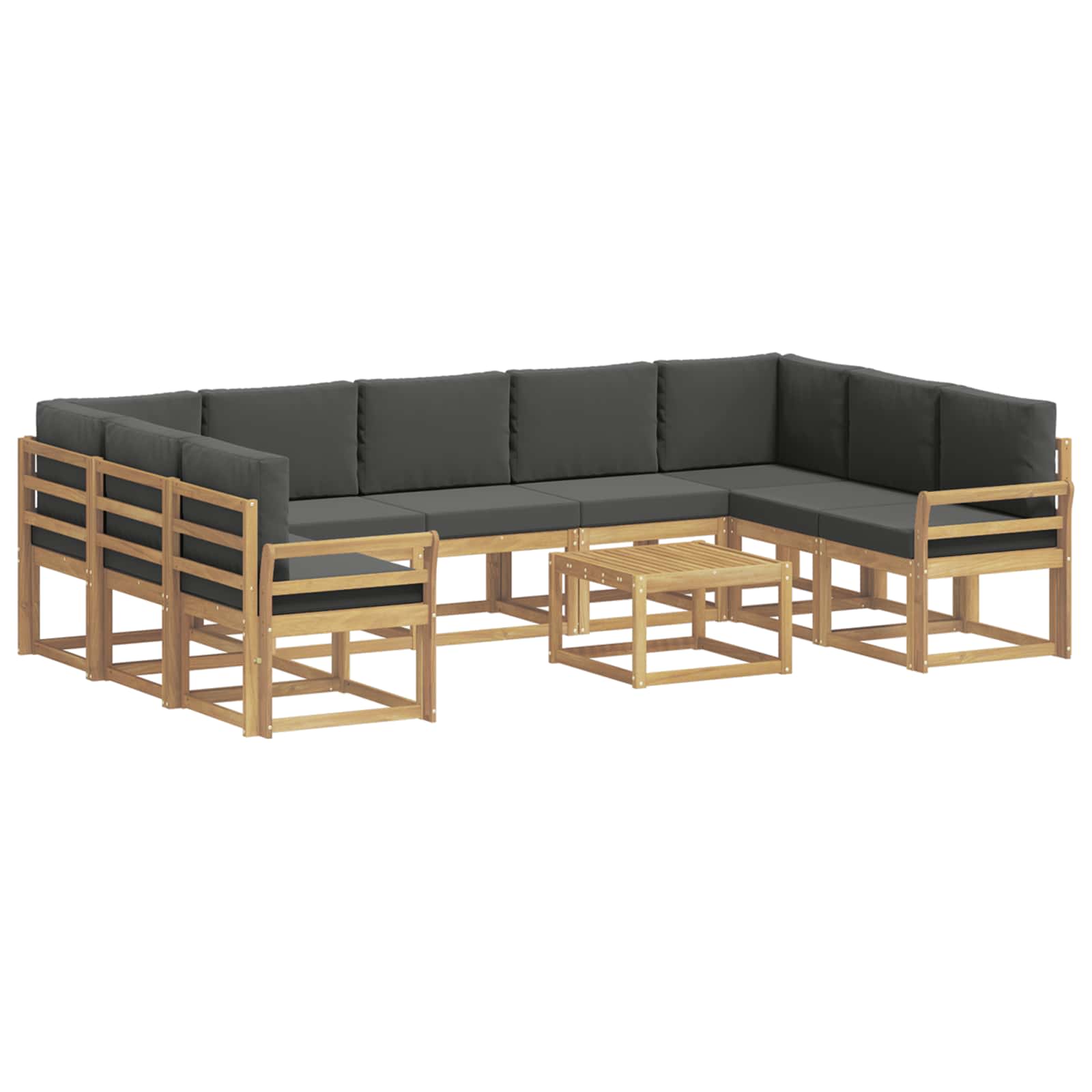 Set vanjskih sofa 10 pcs Bijela i antracit 59 x 59 x 37 cm