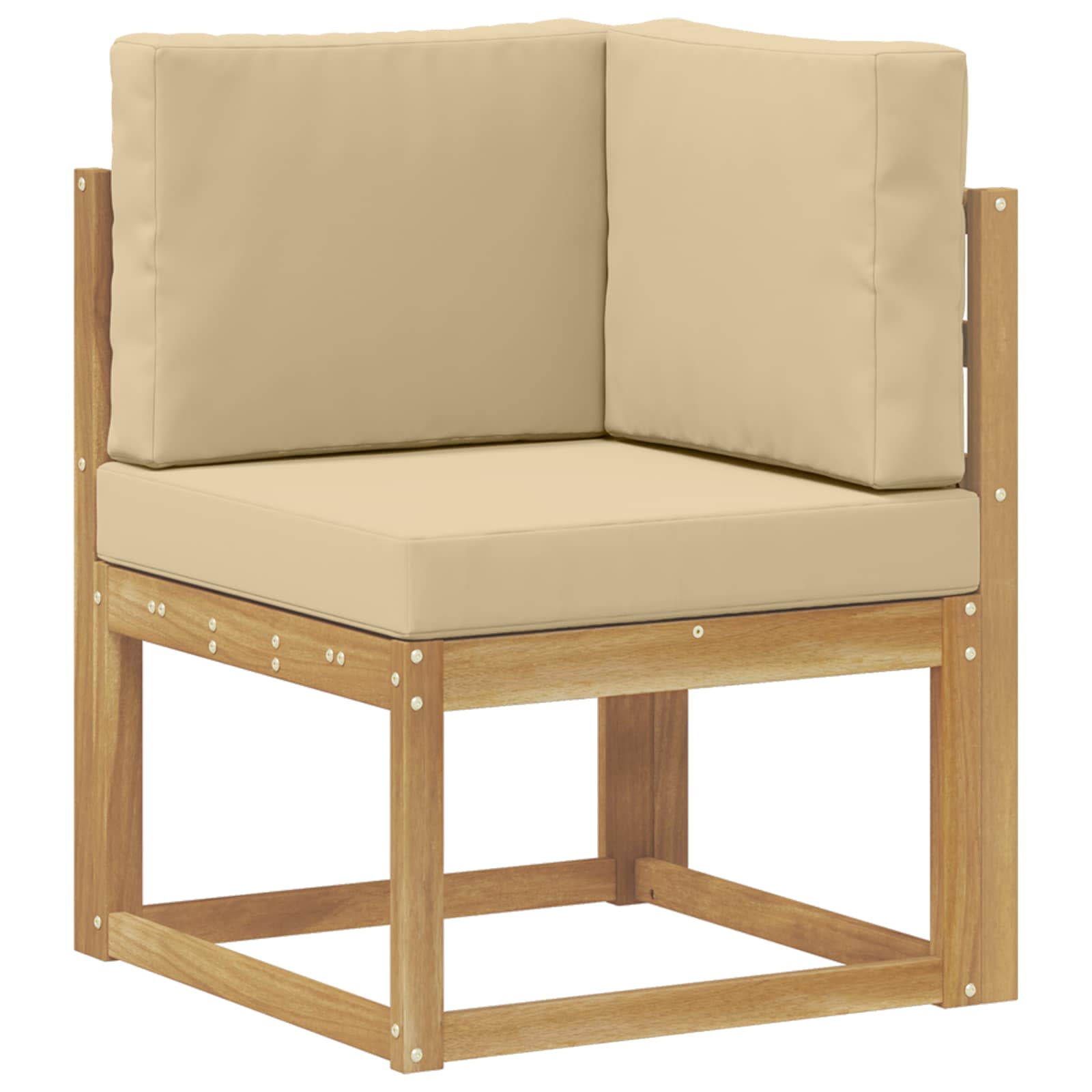 Set vanjskih sofa 10 pcs Bijela i bež 59 x 59 x 37 cm Poliester