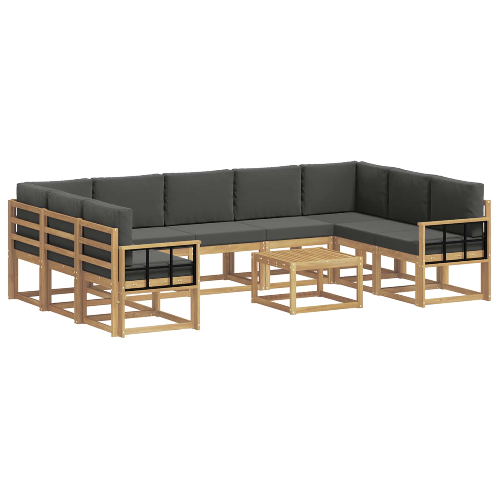 Set vanjskih sofa 10 pcs Bijela i antracit 59 x 59 x 37 cm