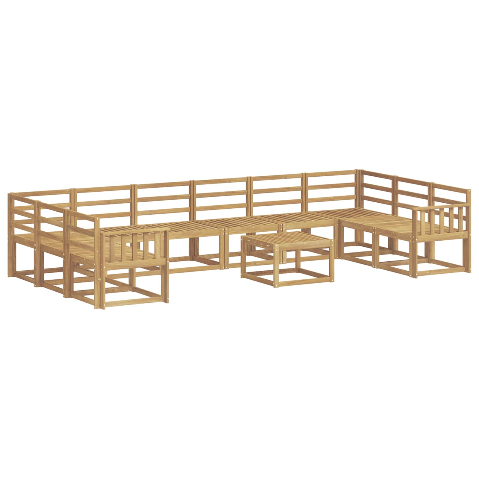 Set vanjskih sofa 11 pcs Bijela Čvrsto drvo akacije